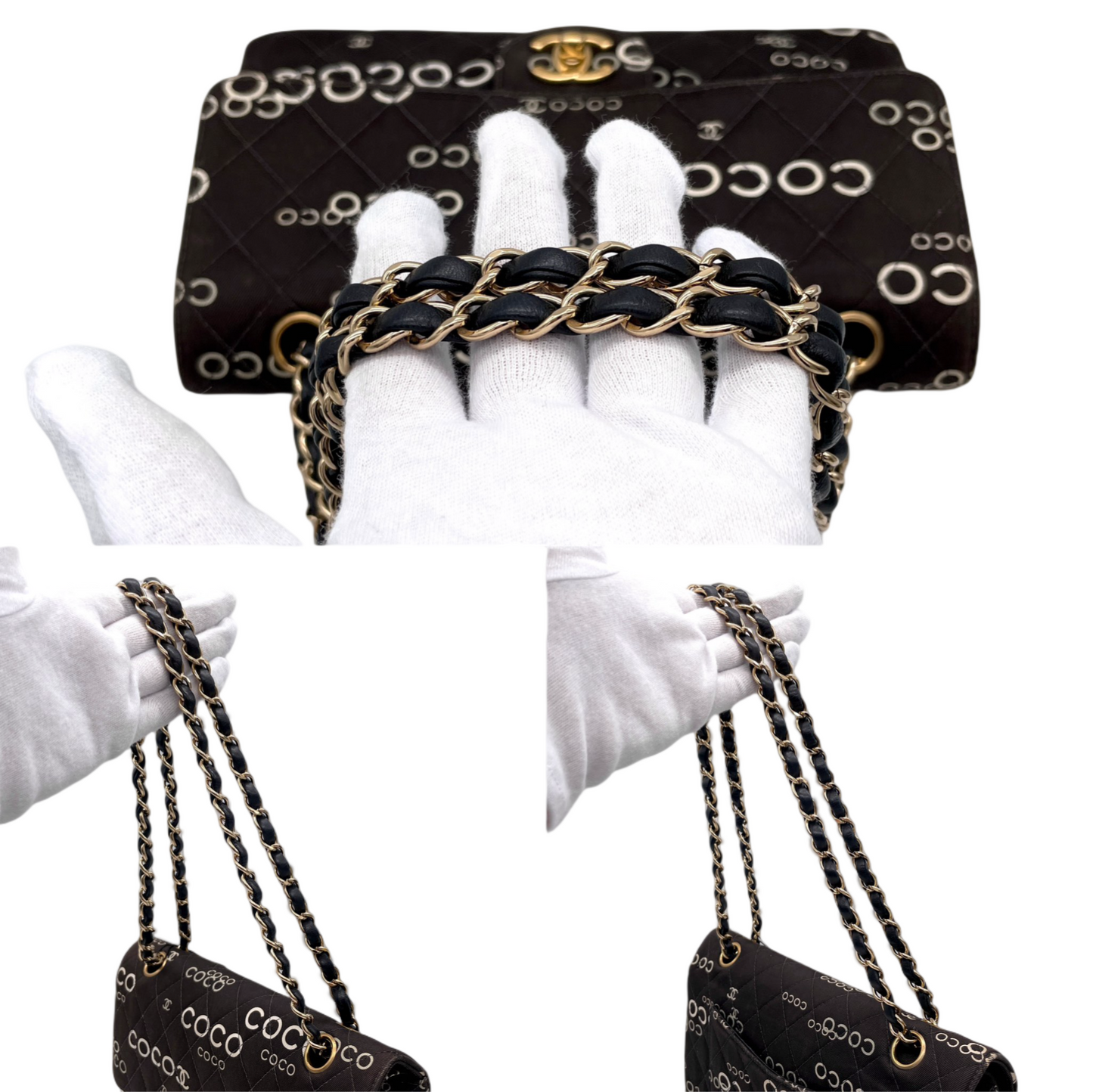 RARE☆☆☆☆☆CHANEL COCO Graffiti Classic Double Chain Shoulder Flap Bag