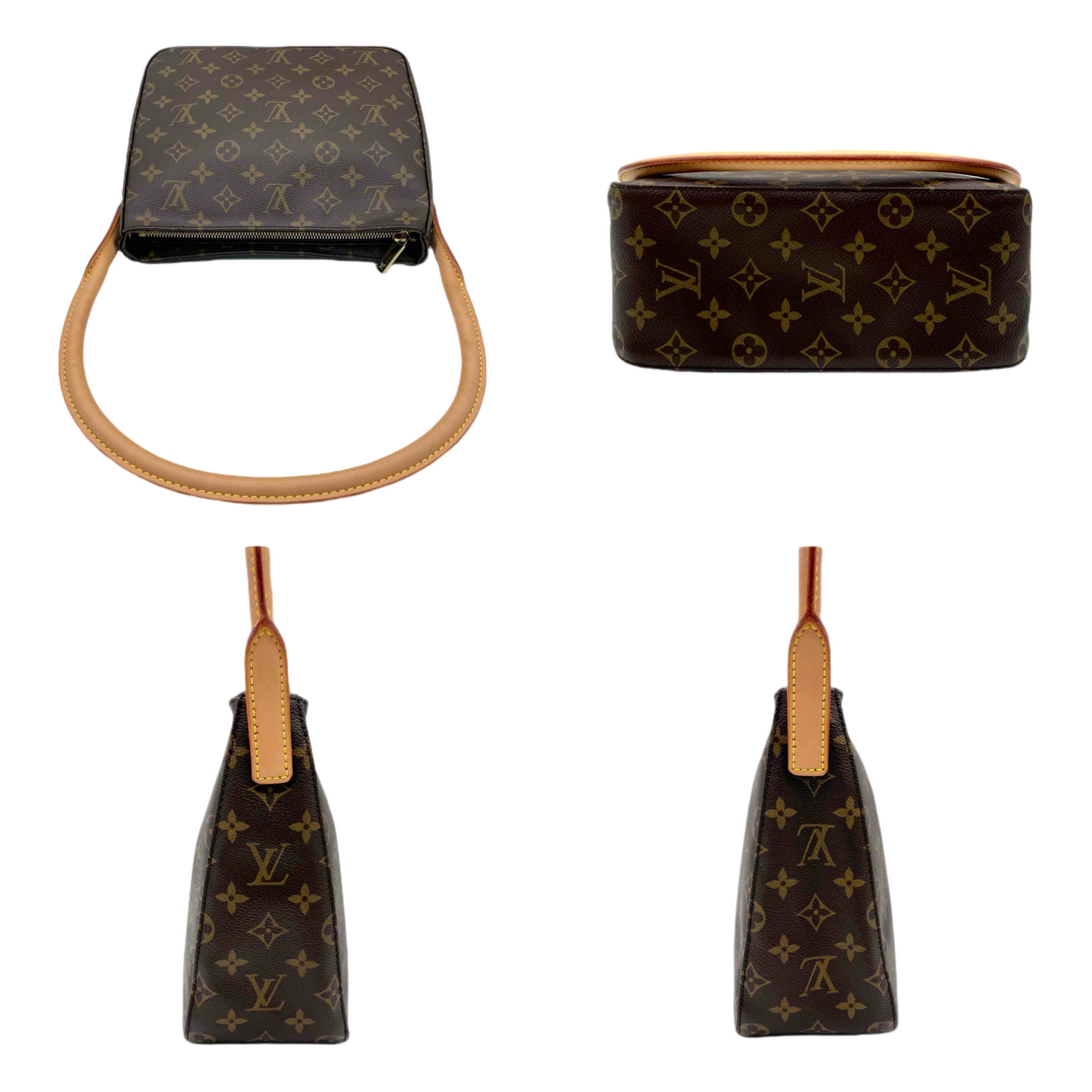 LOUIS VUITTON ﾓﾉｸﾞﾗﾑ ﾙｰﾋﾟﾝｸﾞMM ｼｮﾙﾀﾞｰﾊﾞｯｸﾞ M51146 ﾌﾞﾗｳﾝ PVC×ﾚｻﾞｰ