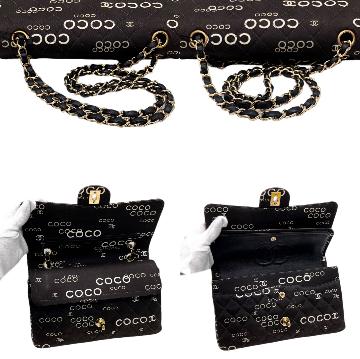 RARE☆☆☆☆☆CHANEL COCO Graffiti Classic Double Chain Shoulder Flap Bag