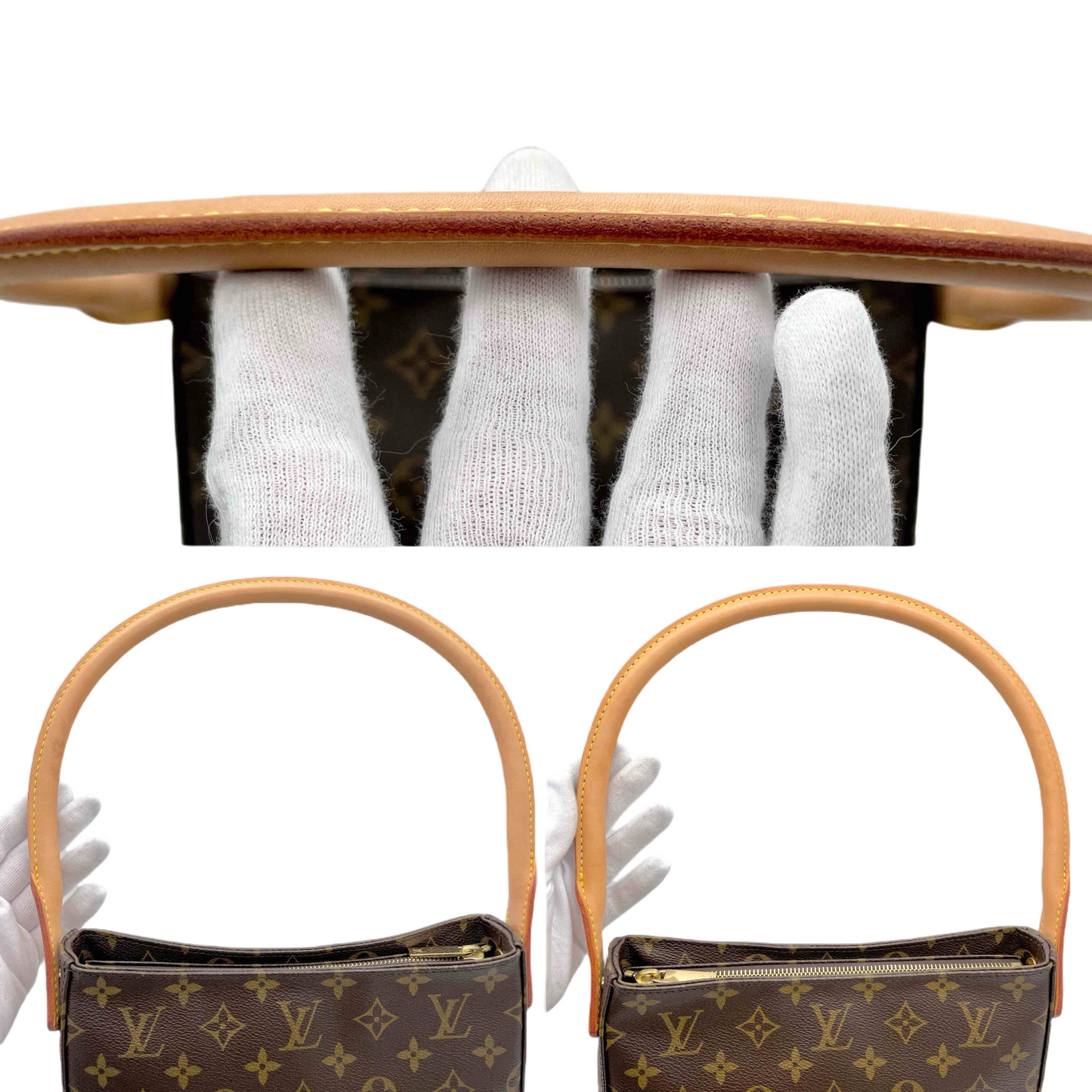 LOUIS VUITTON ﾓﾉｸﾞﾗﾑ ﾙｰﾋﾟﾝｸﾞMM ｼｮﾙﾀﾞｰﾊﾞｯｸﾞ M51146 ﾌﾞﾗｳﾝ PVC×ﾚｻﾞｰ