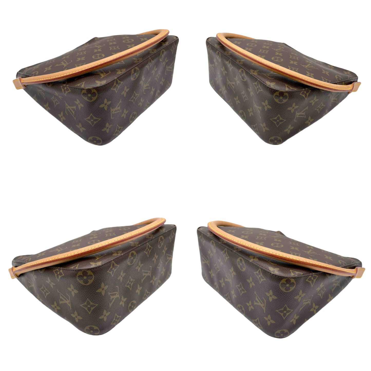 LOUIS VUITTON ﾓﾉｸﾞﾗﾑ ﾙｰﾋﾟﾝｸﾞMM ｼｮﾙﾀﾞｰﾊﾞｯｸﾞ M51146 ﾌﾞﾗｳﾝ PVC×ﾚｻﾞｰ