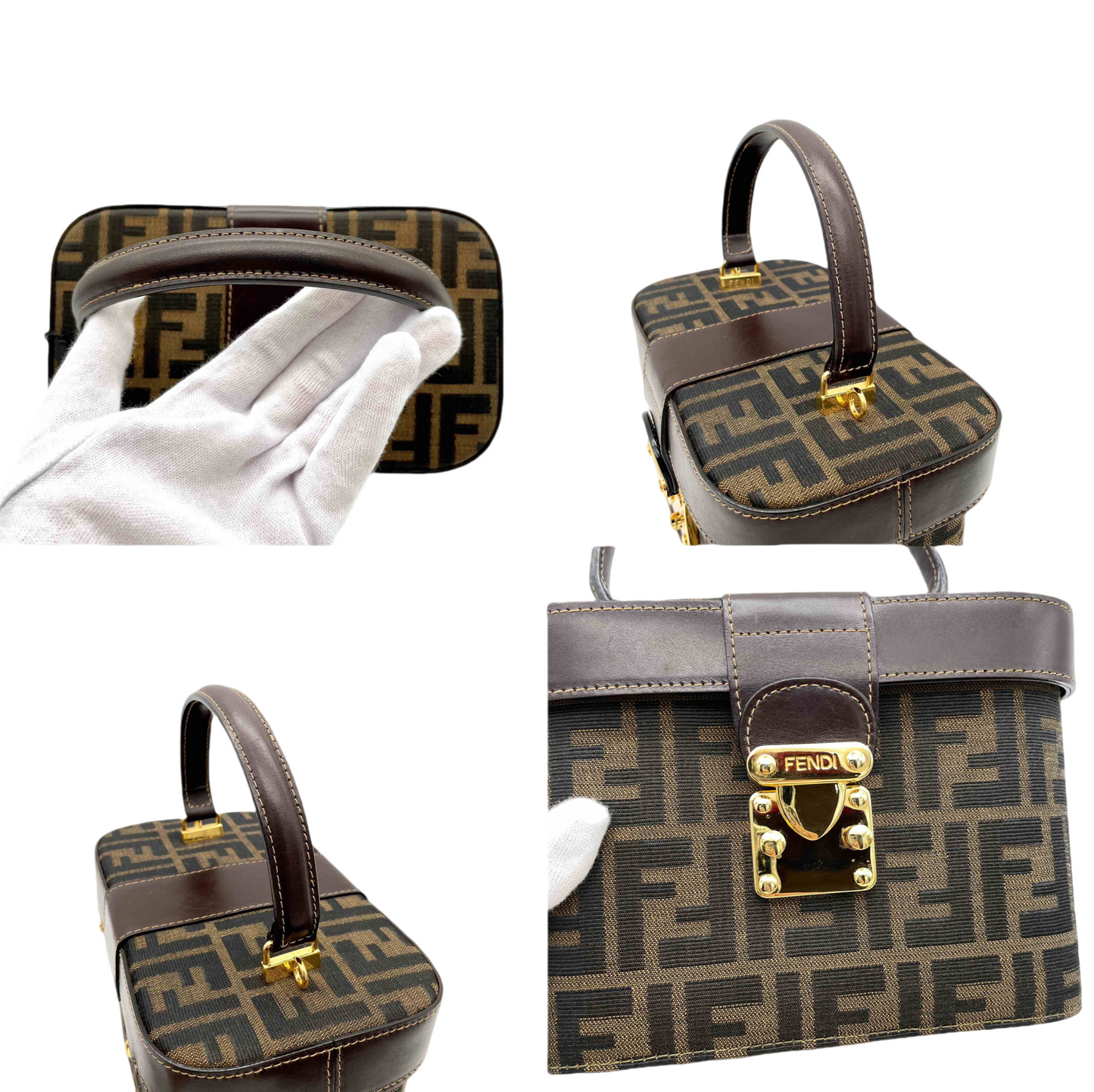 AUTH FENDI ZUCCA VANITY BAG