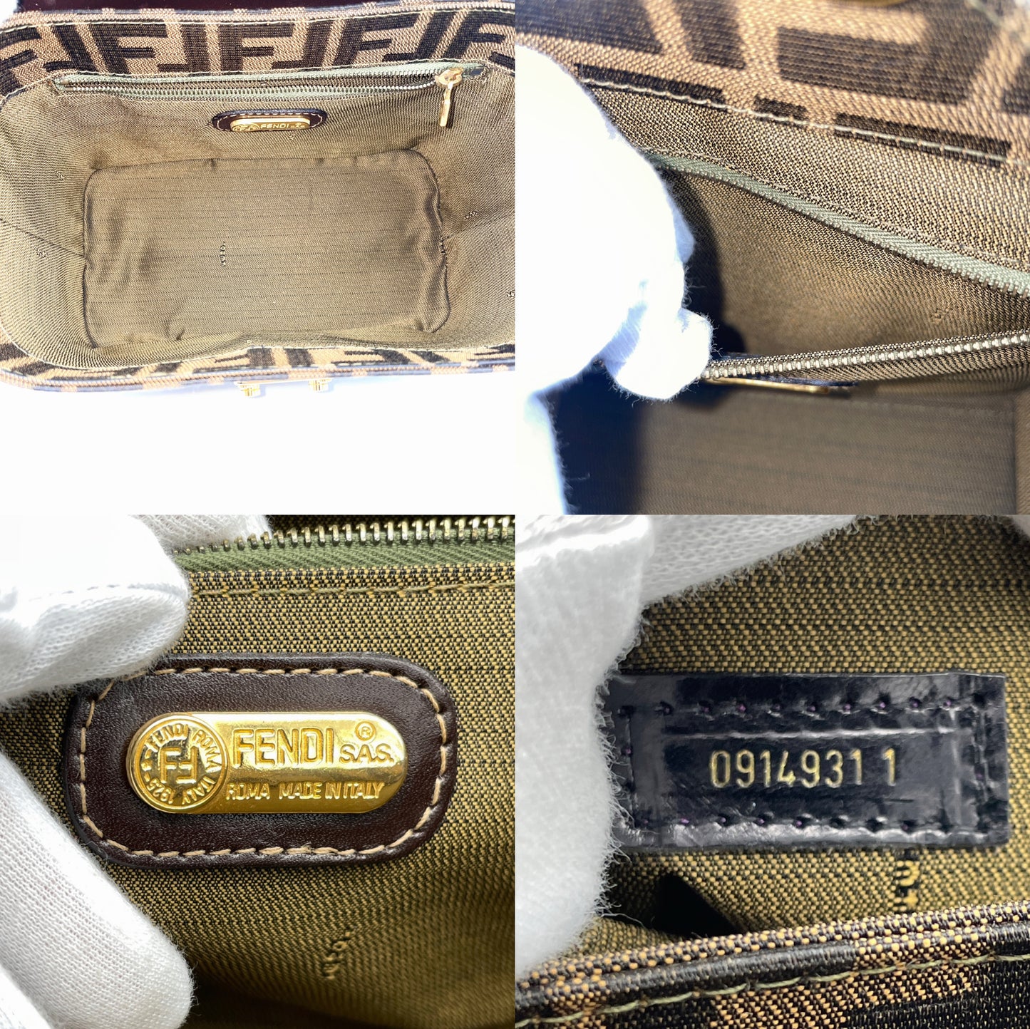 AUTH FENDI ZUCCA VANITY BAG