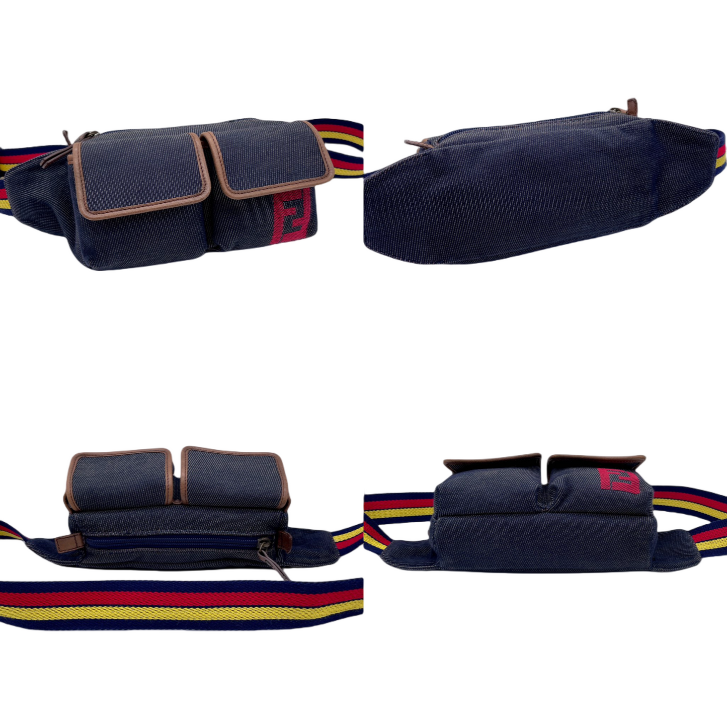 FENDI FF denim waist bag