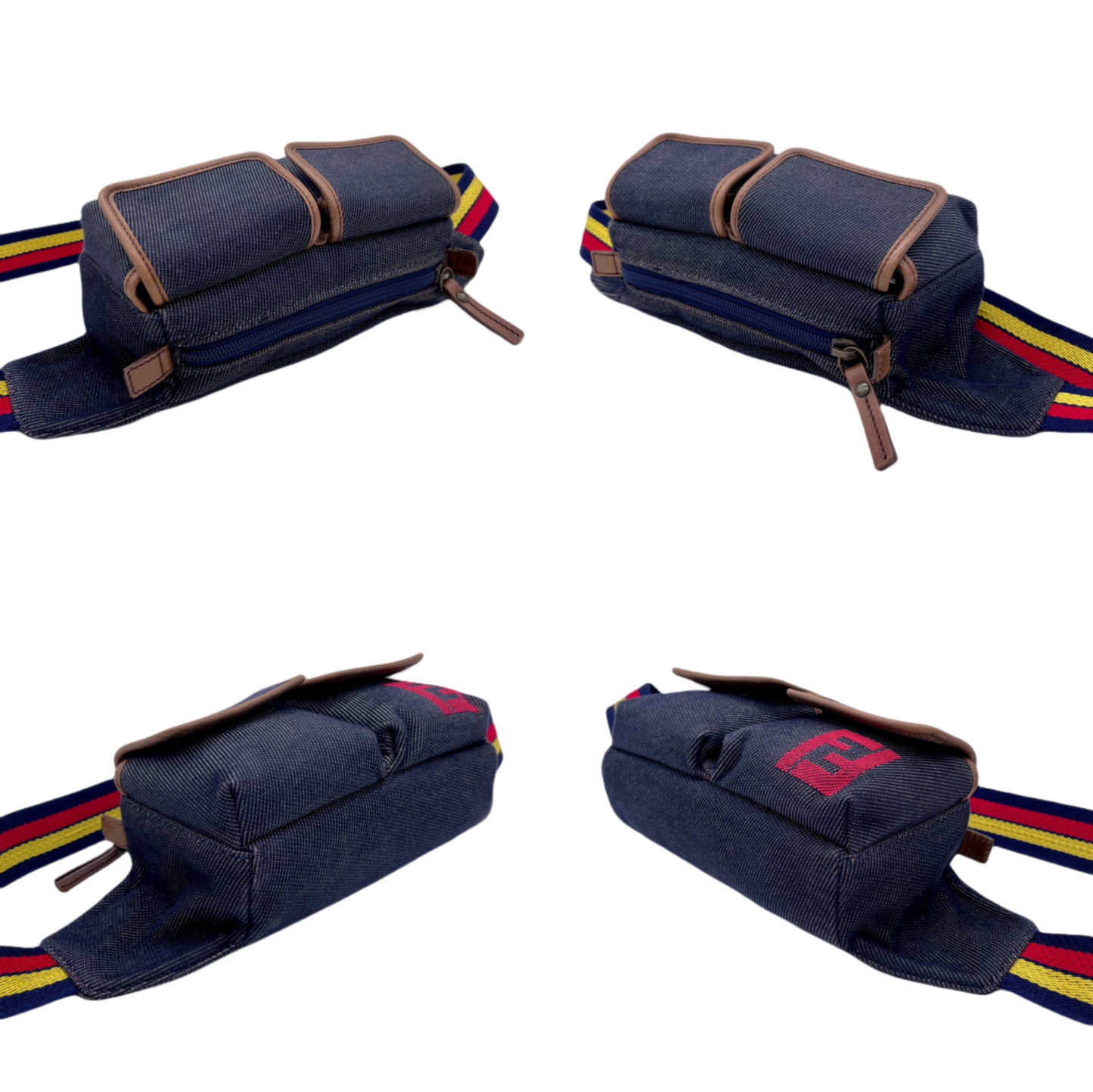 FENDI FF denim waist bag