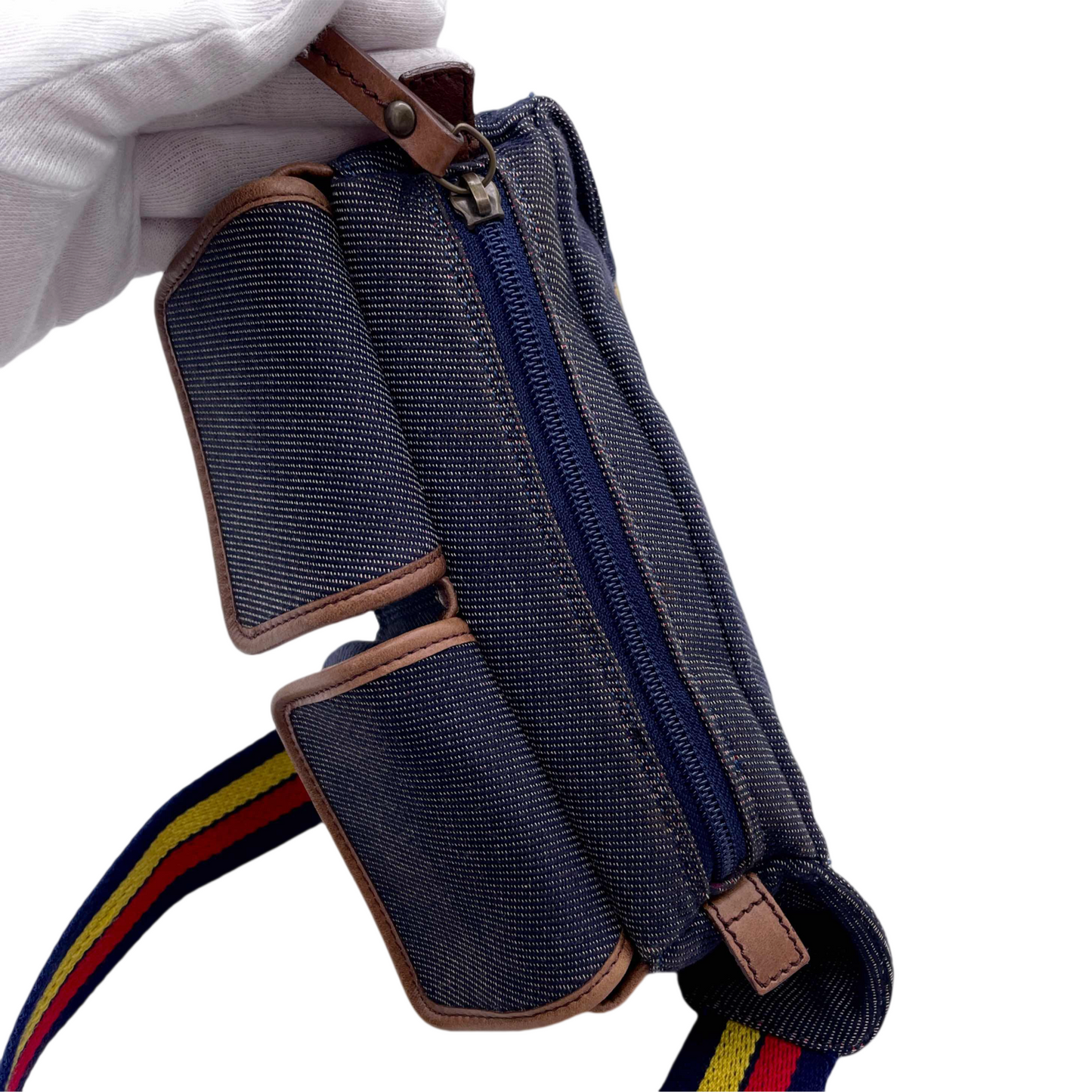 FENDI FF denim waist bag