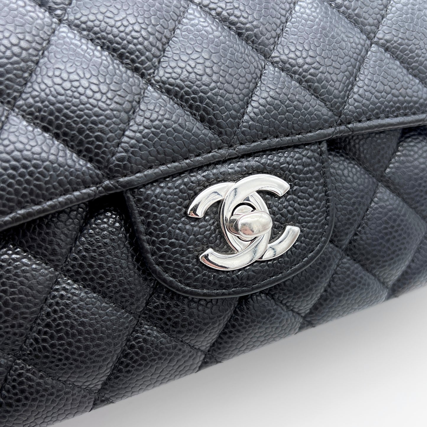 CHANEL Matelasse Classic Flap 25cm Caviar Skin Leather SHW