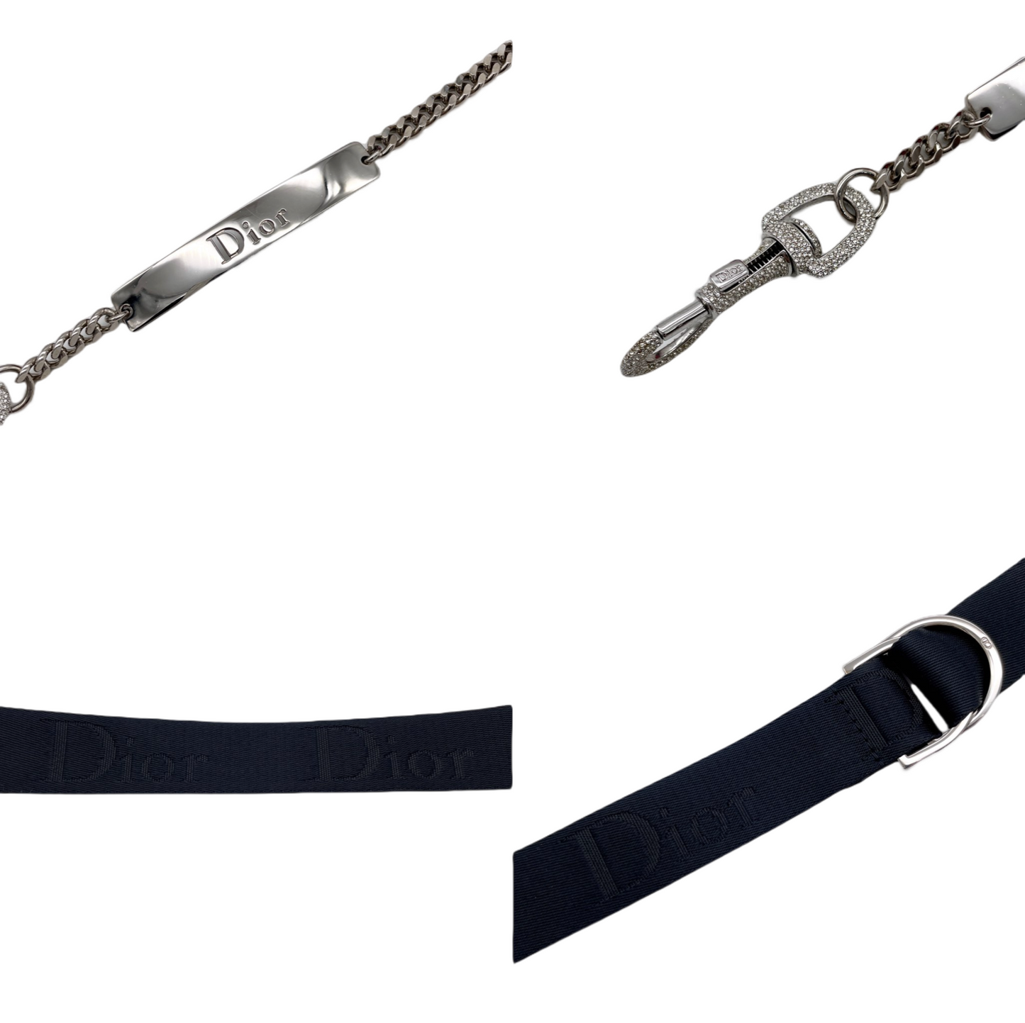 RARE☆☆☆☆CHRISTIAN DIOR Hardcore Rhinestone Chain Handle 2-Way Shoulder Bag Red &amp; Black