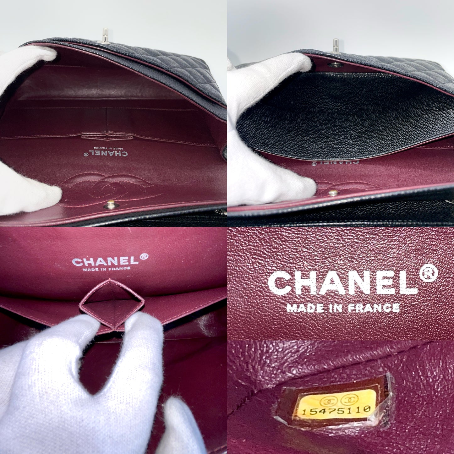 CHANEL Matelasse Classic Flap 25cm Caviar Skin Leather SHW