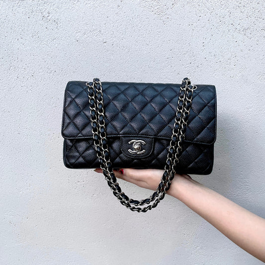 CHANEL Matelasse Classic Flap 25cm Caviar Skin Leather SHW