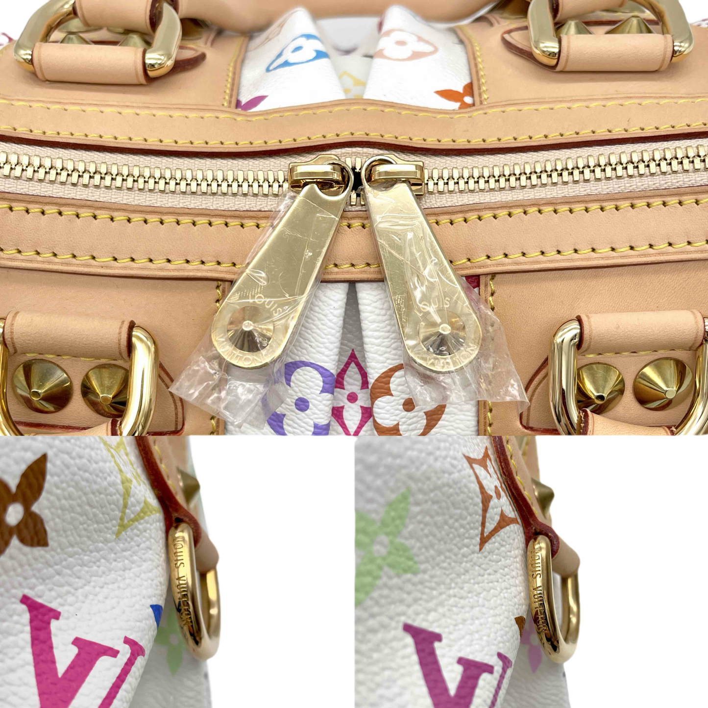 RARE☆☆☆LOUIS VUITTON Monogram Multicolor White Courtney MM M45641