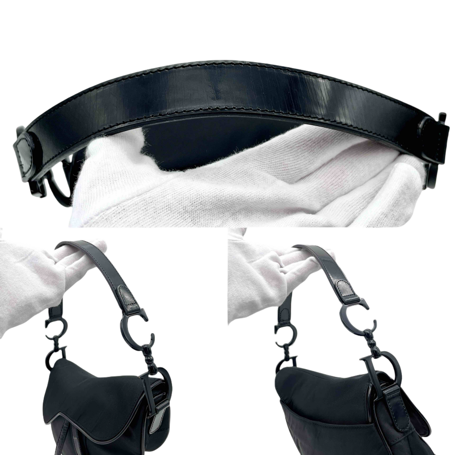 Christian Dior nylon saddle shoulder bag