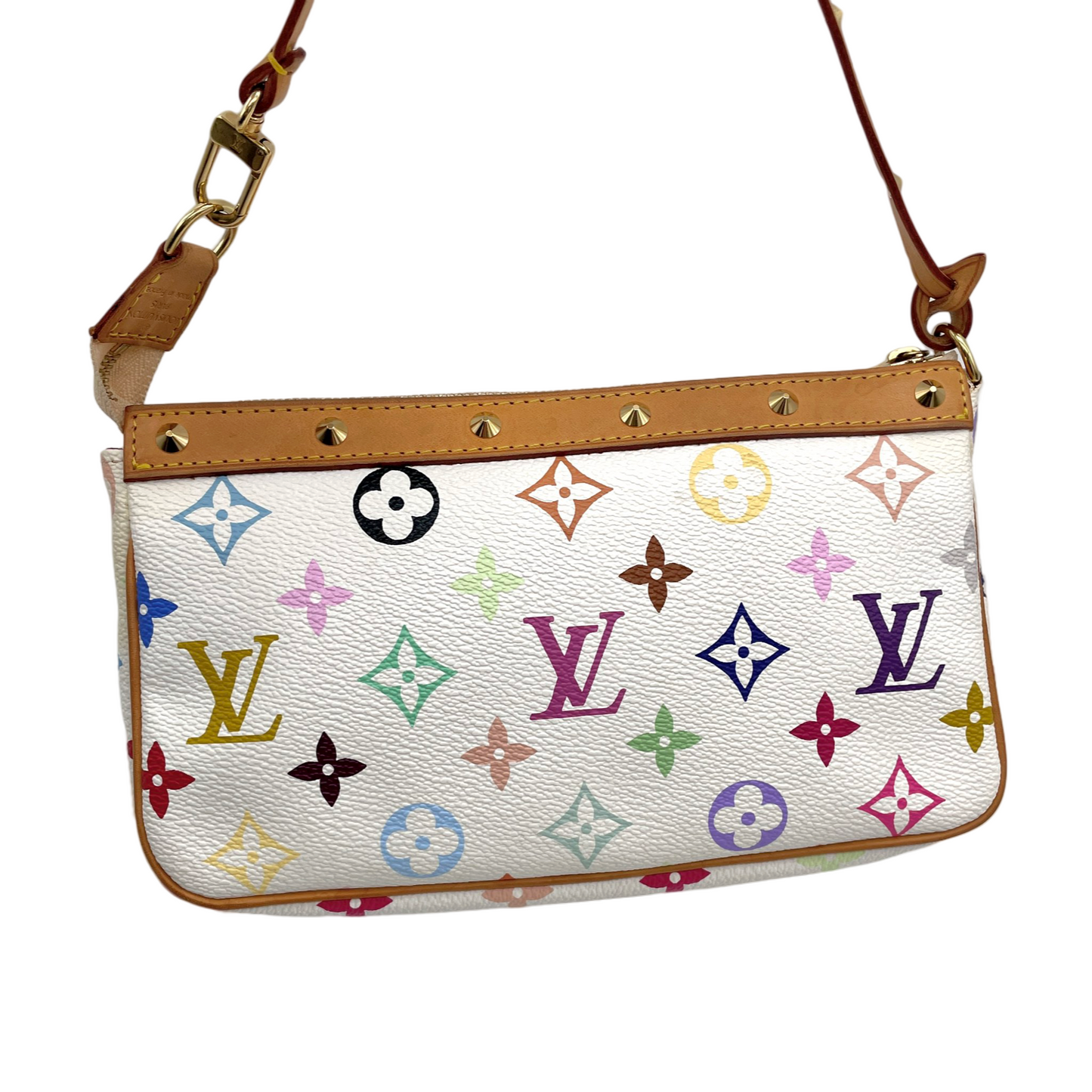RARE☆☆☆☆LOUIS VUITTON Monogram Multicolor･White Pochette Accessoires Pouch M92649 White &amp; Multicolor