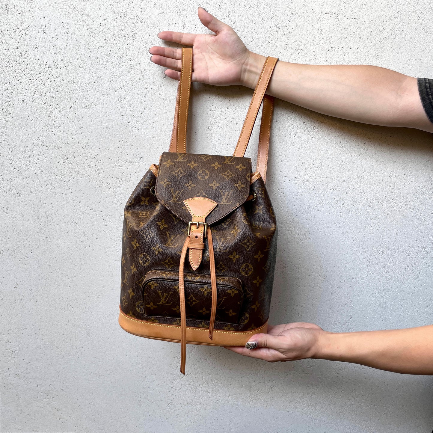 AUTHENTIC PRELOVED LOUIS VUITTON 1998 Monogram Montsouris MM Backpack M51136 Brown & Gold