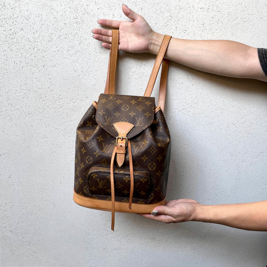 AUTHENTIC PRELOVED LOUIS VUITTON 1998 Monogram Montsouris MM Backpack M51136 Brown & Gold