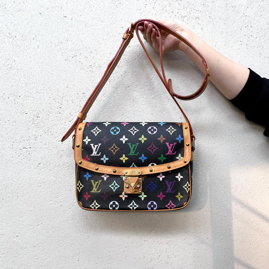 RARE☆☆☆LOUIS VUITTON Monogram Multicolor Black Solong Noir