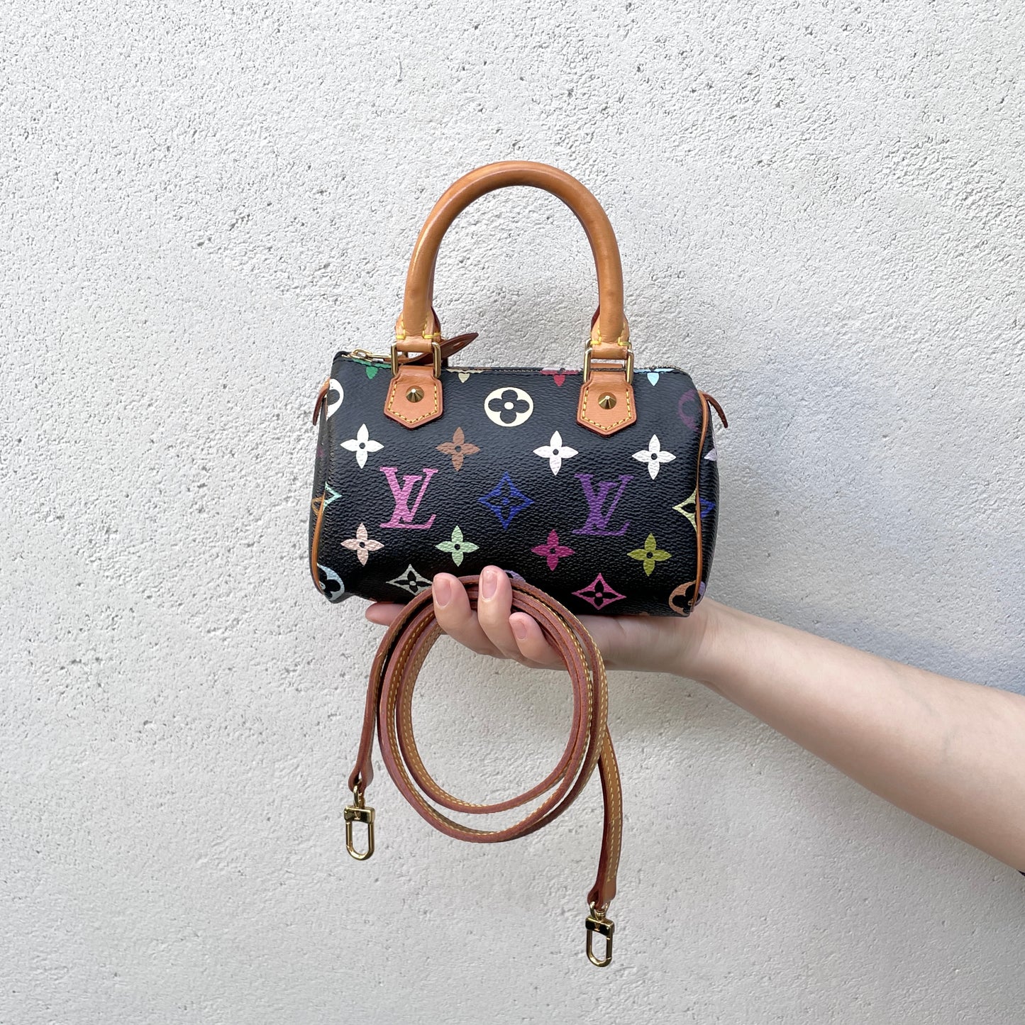 RARE☆☆☆LOUIS VUITTON Monogram Multicolor Black Mini Party M92644/with shoulder strap