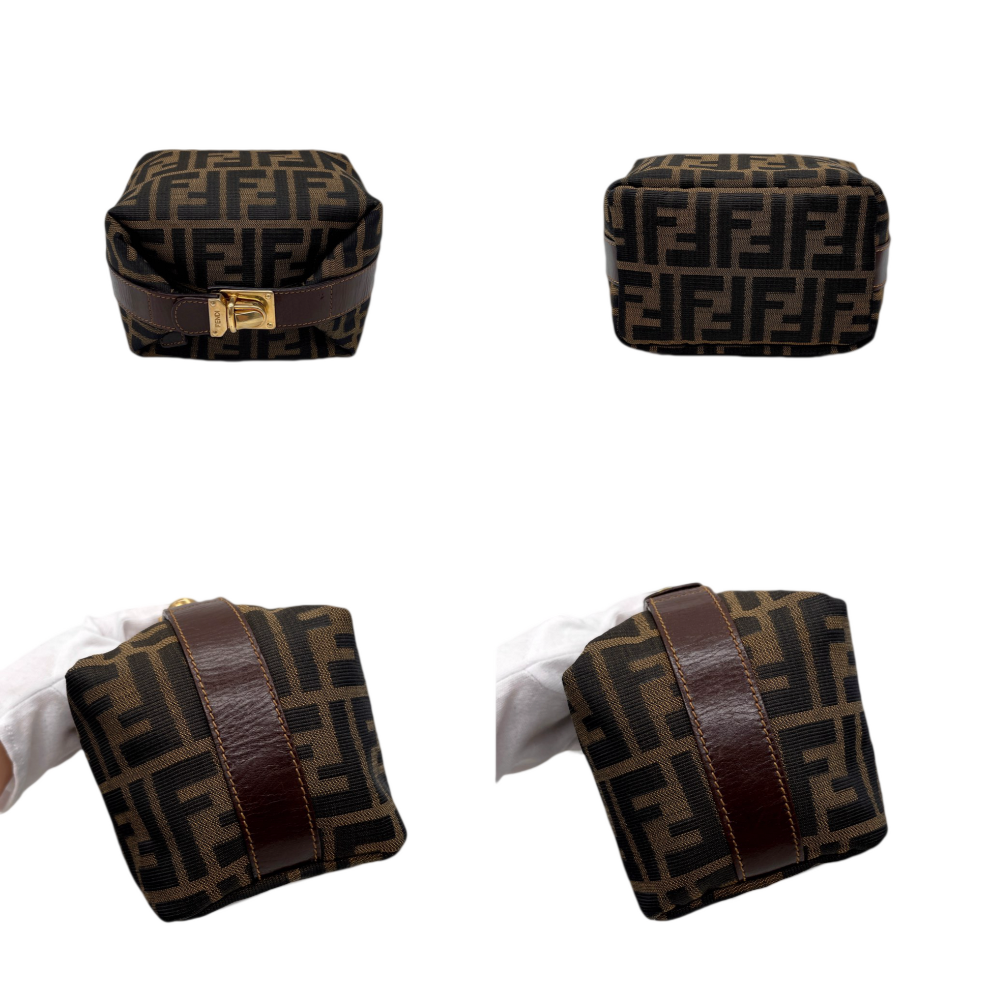 RAREFENDI Zucca Canvas Mini Vanity Bag Hand Bag – Afar Vintage RAREFENDI Zucca Canvas Mini Vanity Bag Hand Bag – Afar Vintage