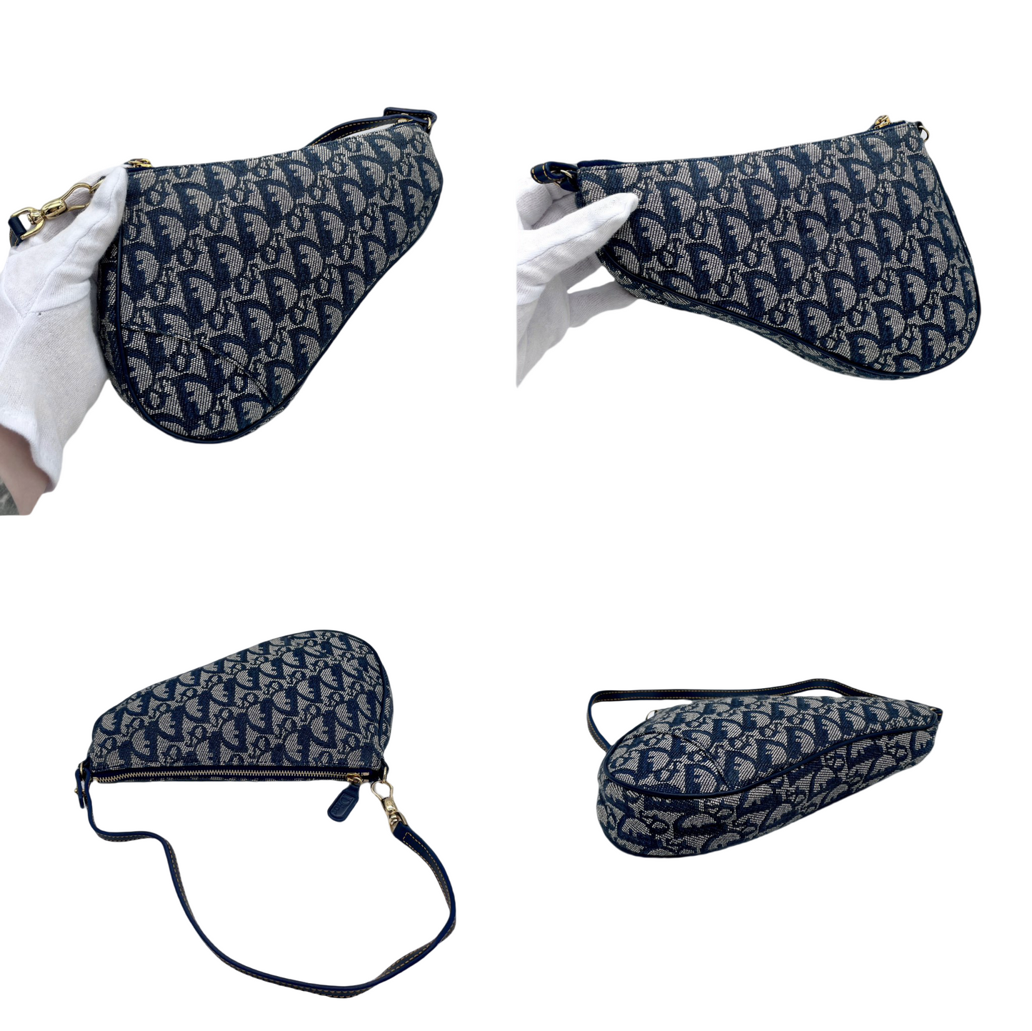 AUTH Pre-owned Christian Dior Jins Saddle Pouch