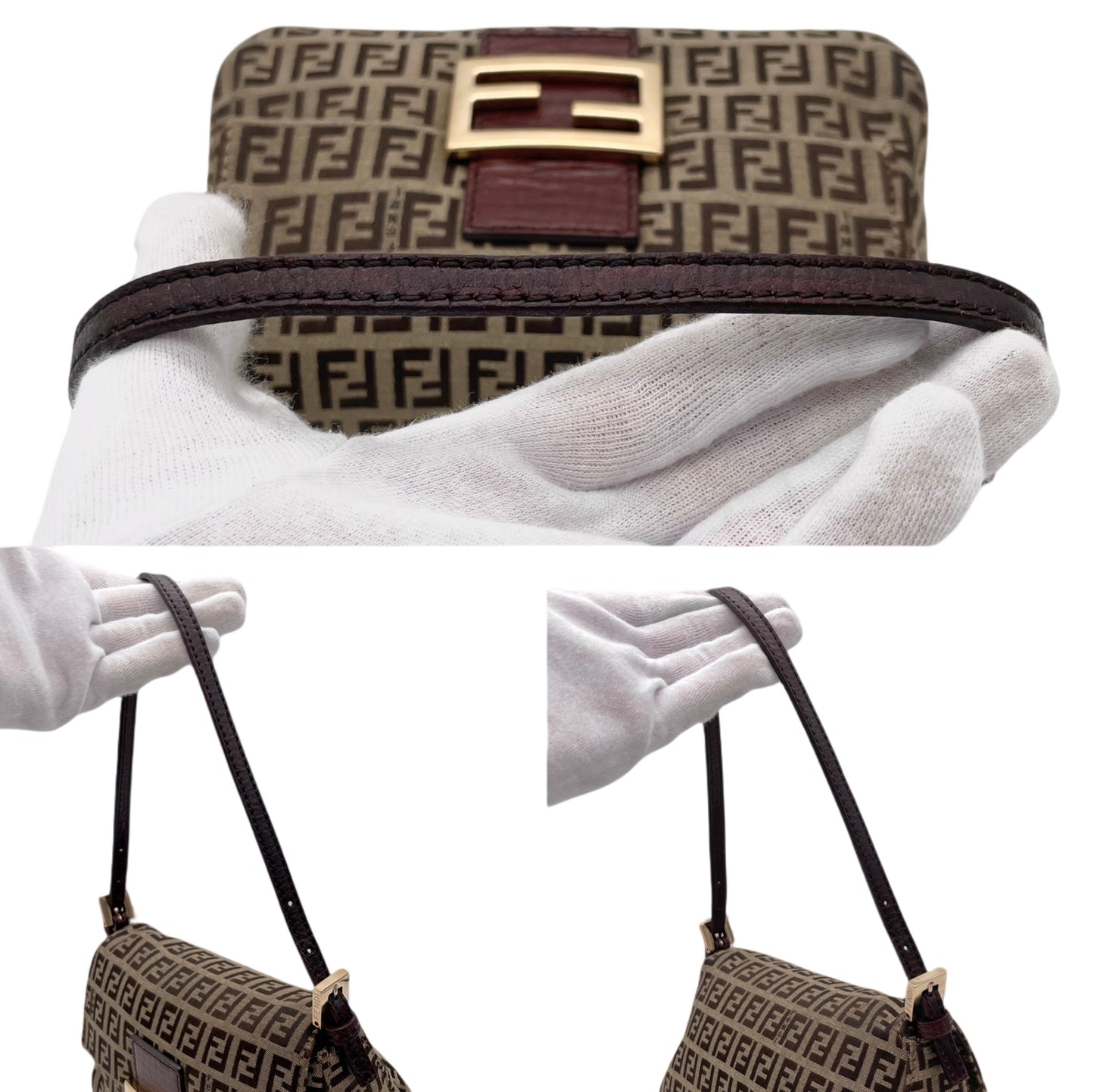 FENDI Zucchino Mini Manma Bucket Shoulder Bag