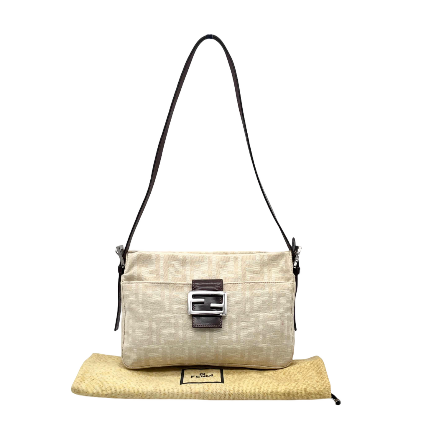 FENDI ZUCCA Flat-mouth Mamma Bucket Shoulder Bag