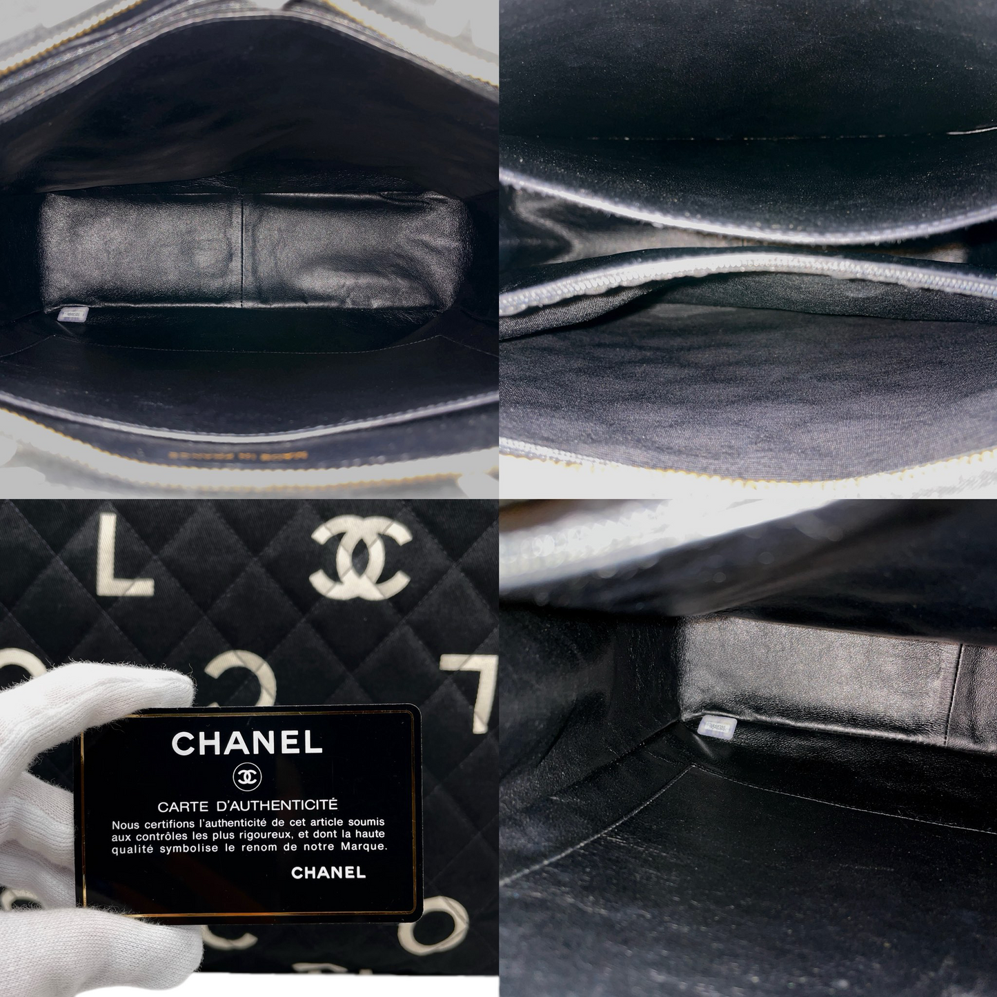 RARE☆☆☆☆CHANEL 1997 Matelassé Canvas Logos Graffiti Tote Shoulder bag Black & White