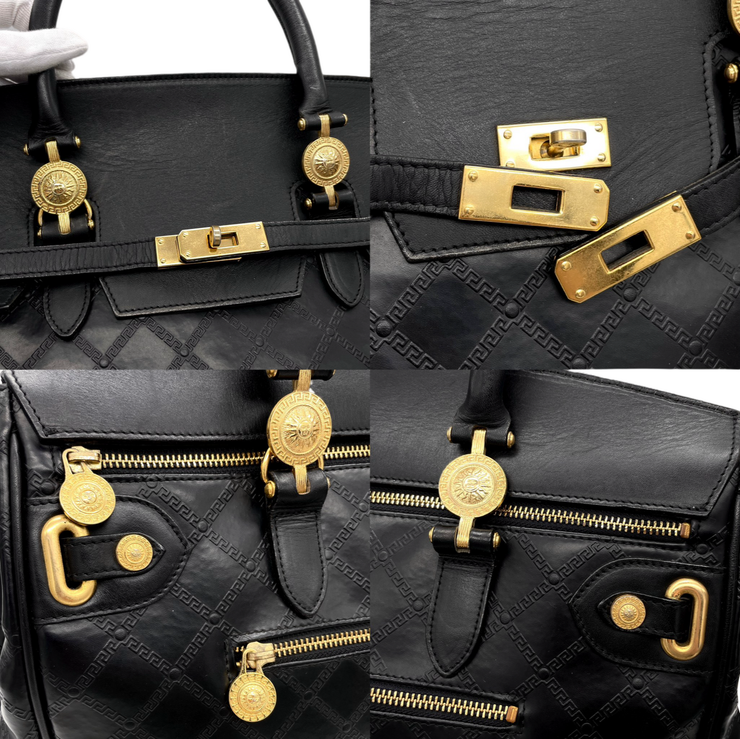 RARE☆☆☆VERSACE Birkin Type 2Way Handbag GM