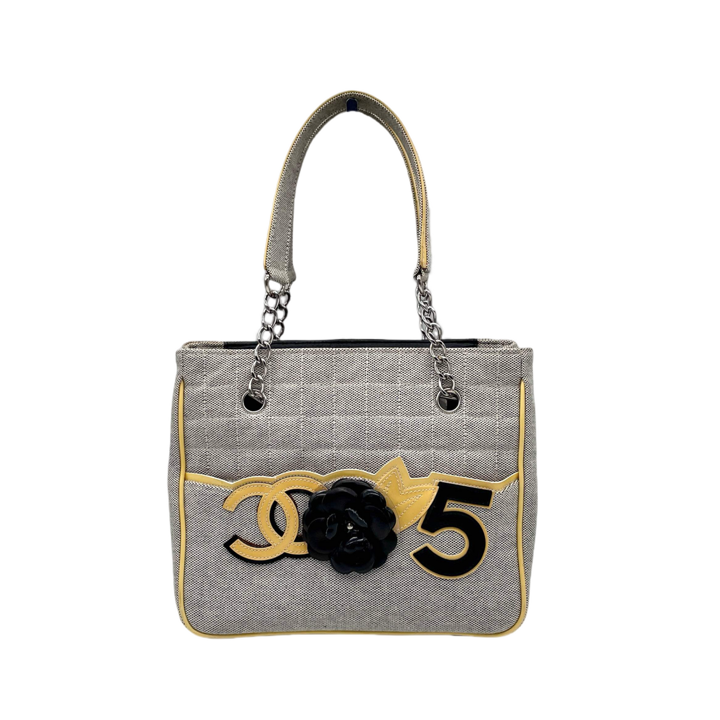 CHANEL Camellia Coco Mark No.5 Chain Tote Bag