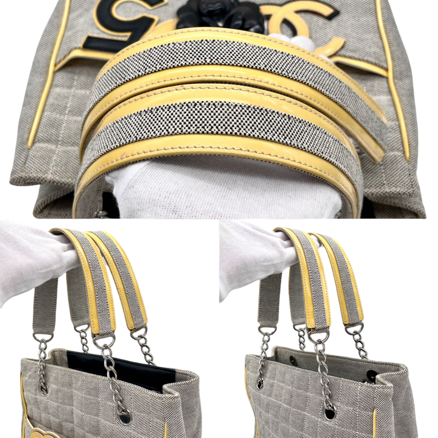 CHANEL Camellia Coco Mark No.5 Chain Tote Bag