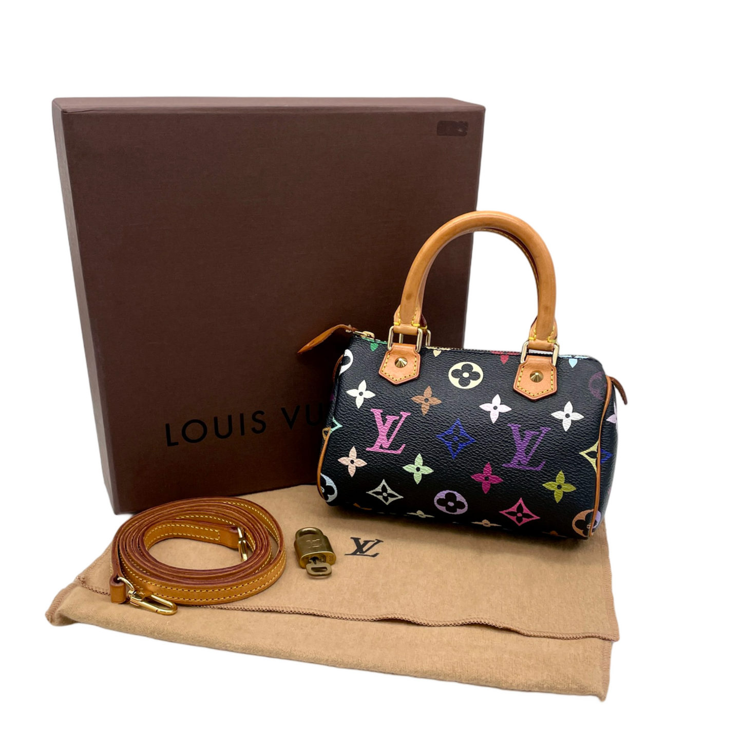 RARE☆☆☆LOUIS VUITTON Monogram Multicolor Black Mini Party M92644/with shoulder strap