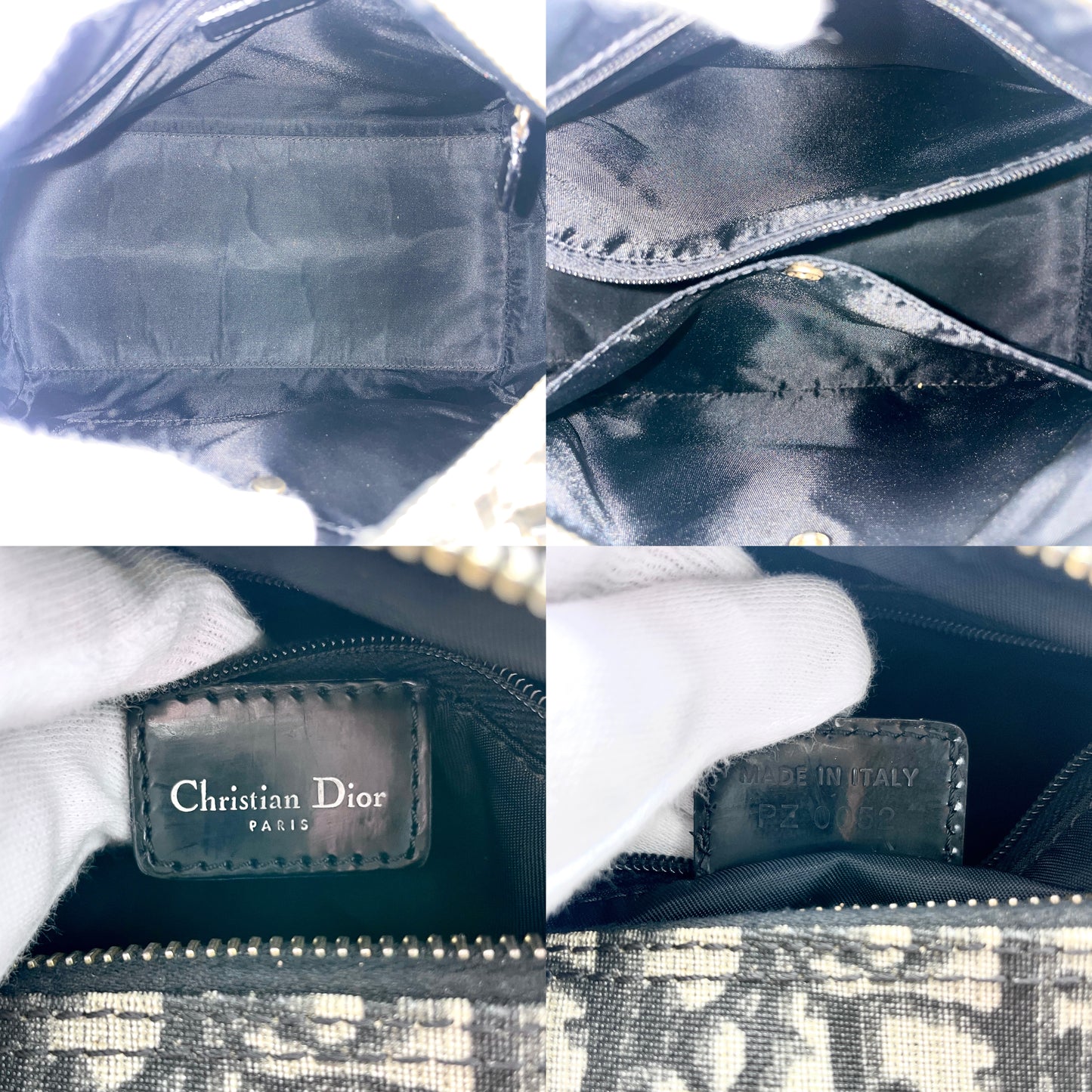 CHRISTIAN DIOR Trotter 波士顿 PM25 厘米 PVC x 漆皮 黑色/金色