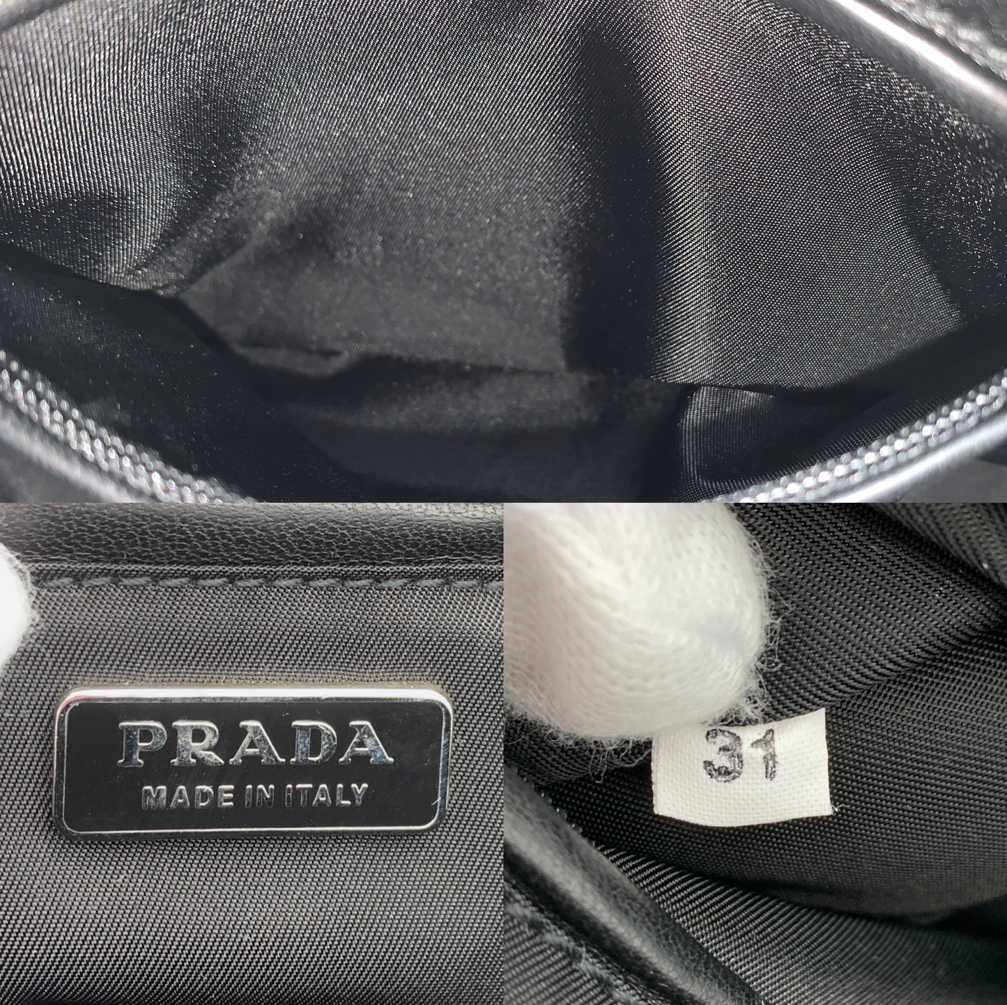 PRADA ﾋﾞｰｽﾞ刺繡三角ﾛｺﾞ Miniﾎﾞｽﾄﾝﾊﾞｯｸﾞ