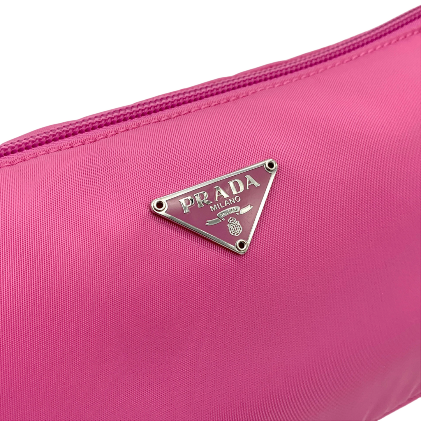 PRADA Triangle Logo Nylon Accessory Pouch