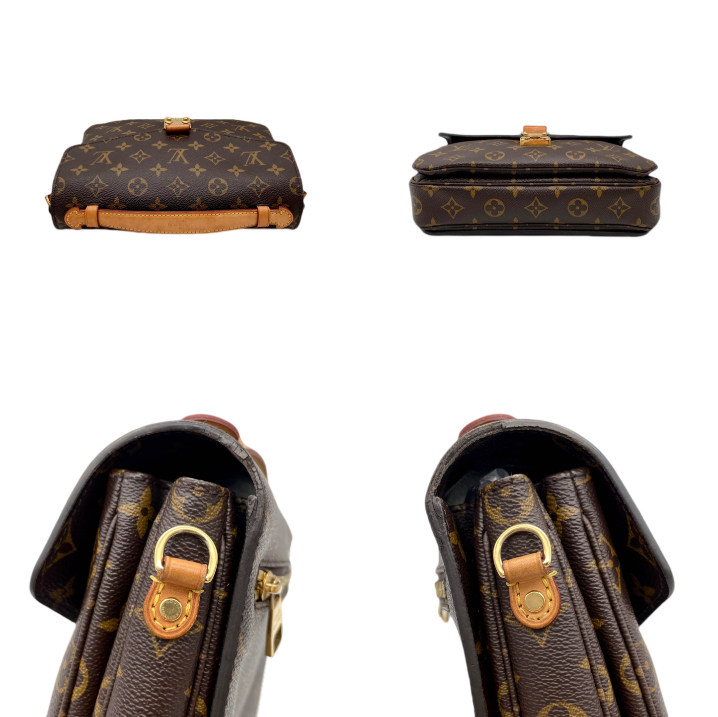 LOUIS VUITTON Monogram Pochette Métis M44875 2Way Hand Bag Original Brown &amp; Gold