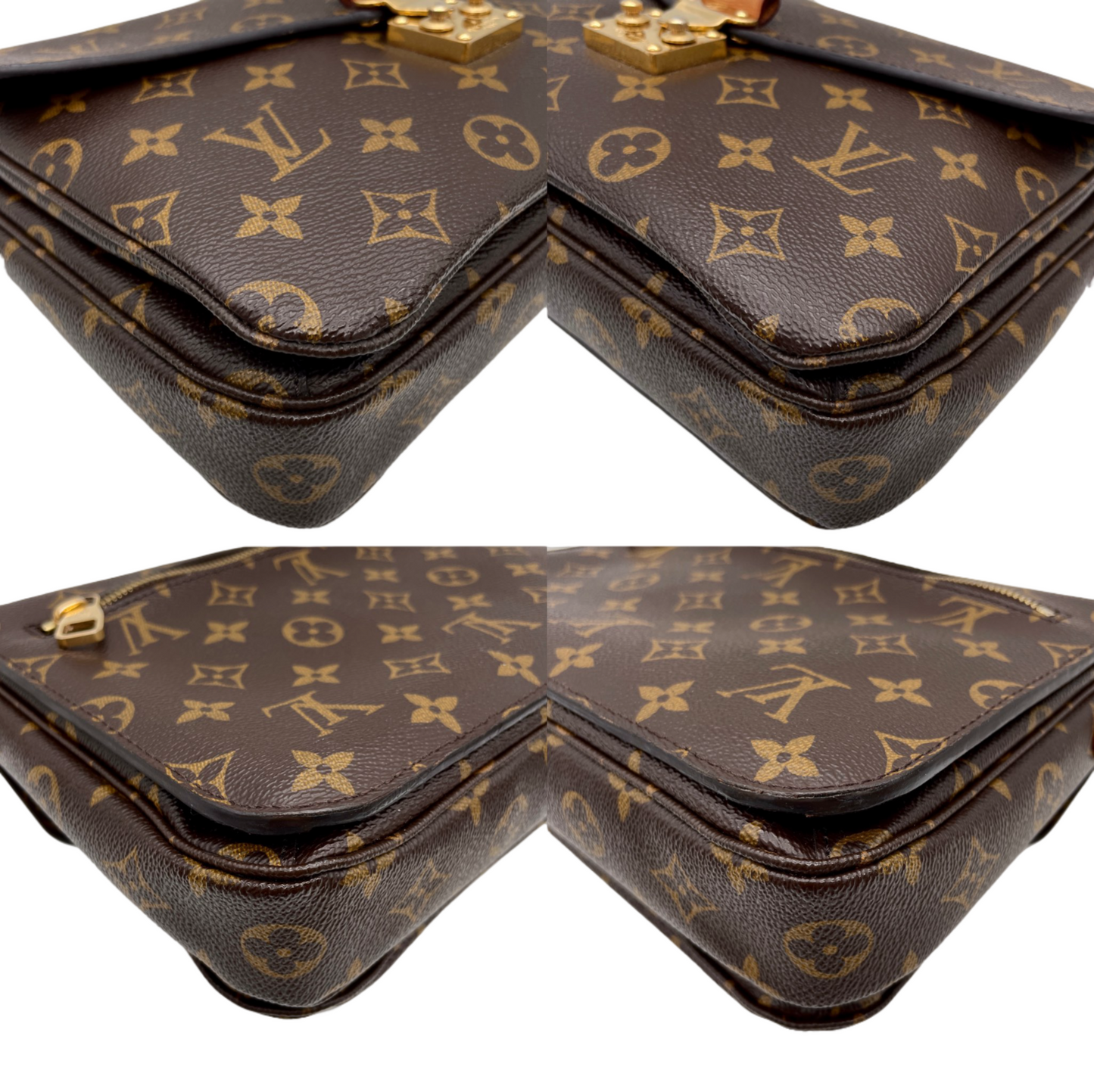 LOUIS VUITTON Monogram Pochette Métis M44875 2Way Hand Bag Original Brown &amp; Gold