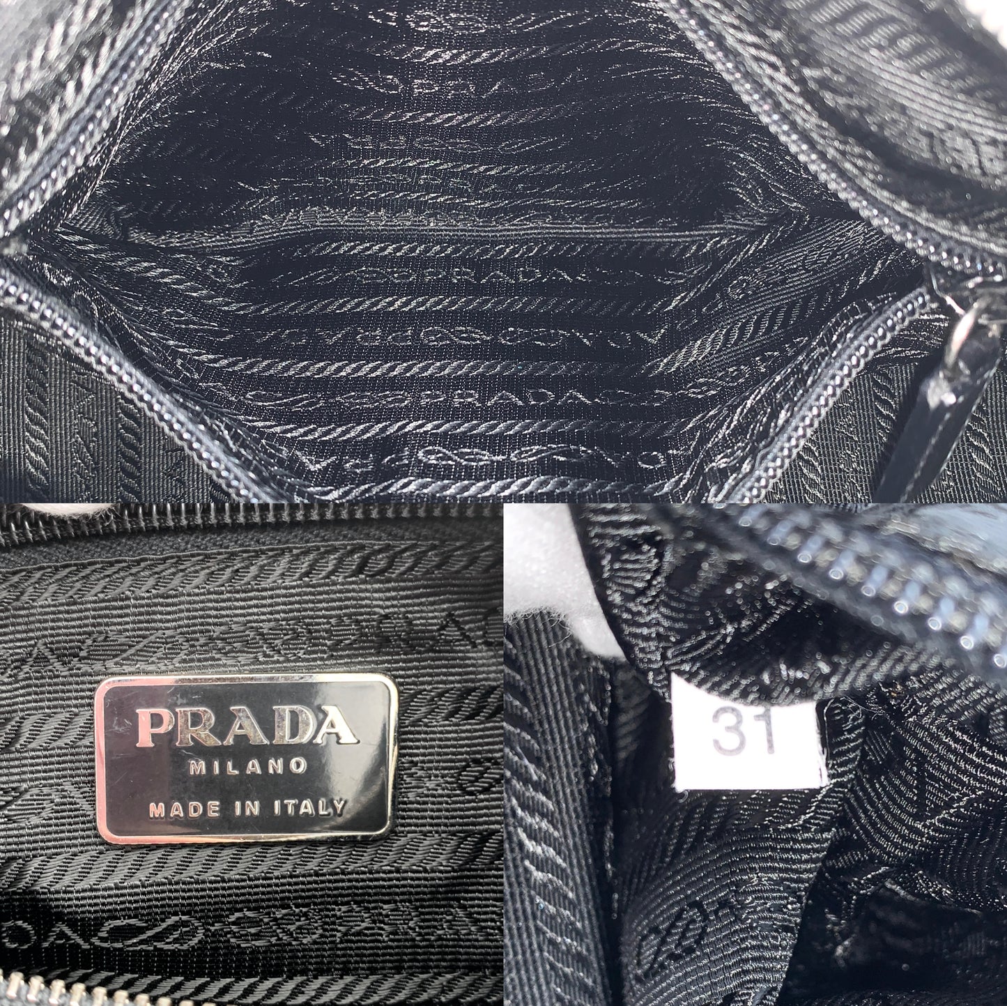 AUTH Pre-owned PRADA Nylon Accessory Pouch Black