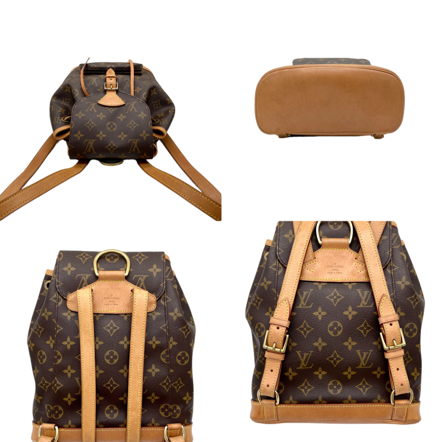 AUTHENTIC PRELOVED LOUIS VUITTON 1998 Monogram Montsouris MM Backpack M51136 Brown & Gold