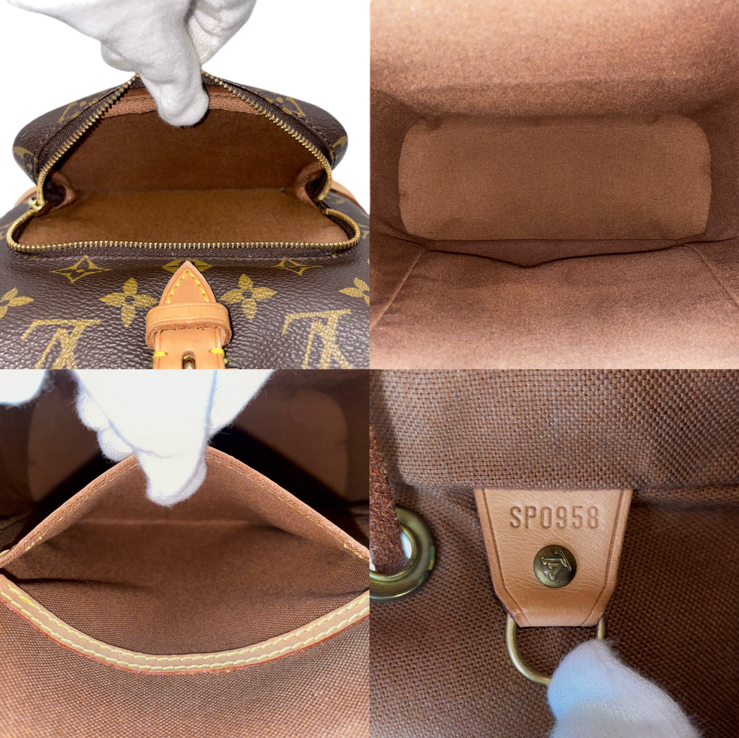 AUTHENTIC PRELOVED LOUIS VUITTON 1998 Monogram Montsouris MM Backpack M51136 Brown & Gold