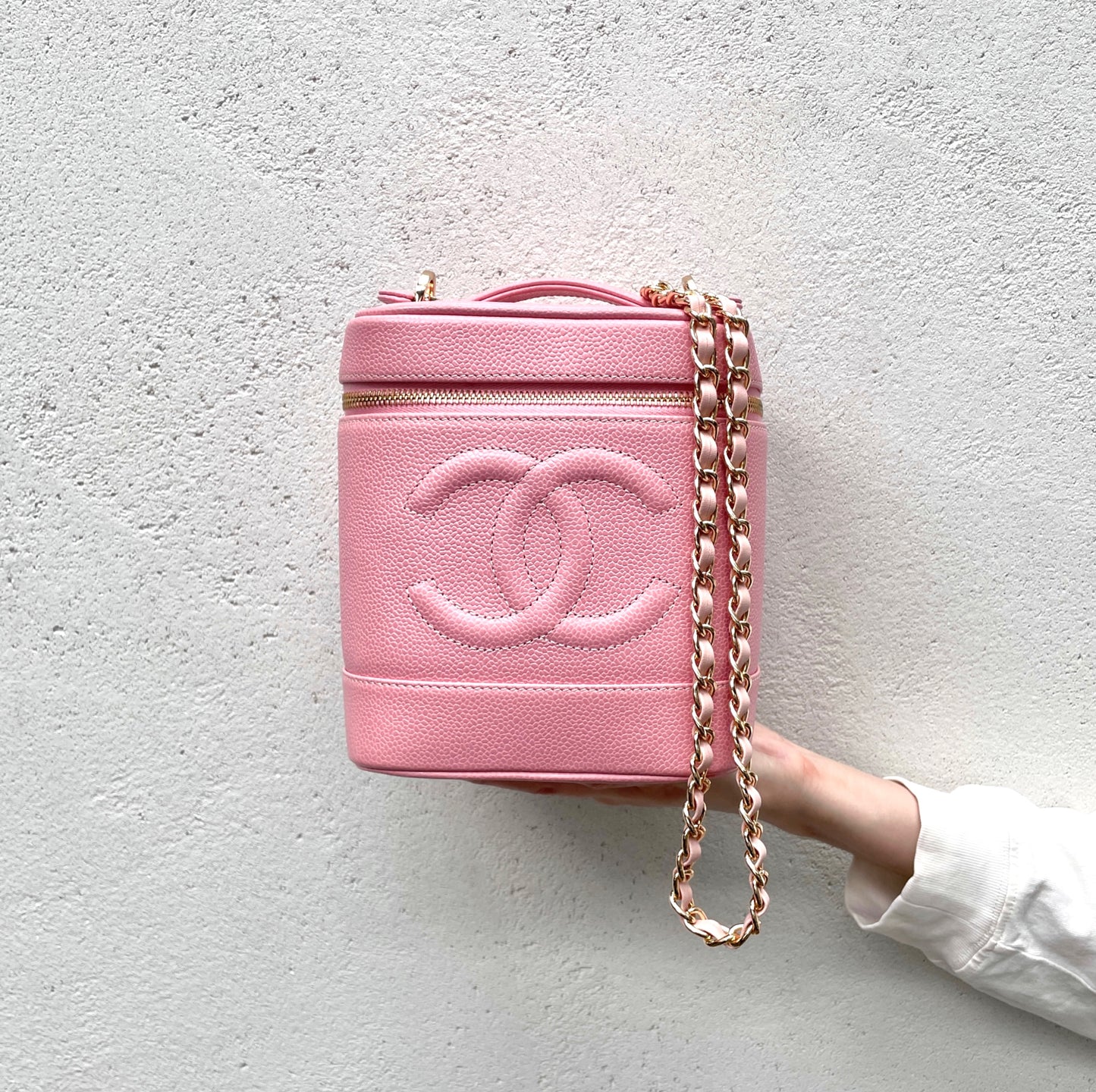 CHANEL Caviar Skin Jumbo Coco Mark Vanity Pink