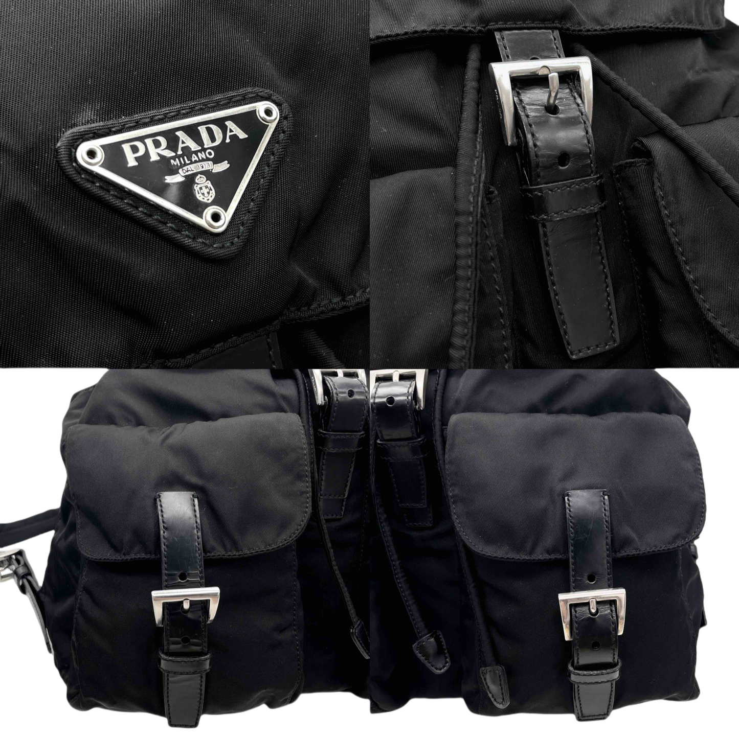 PRADA Triangle Logo Nylon Rucksack MM