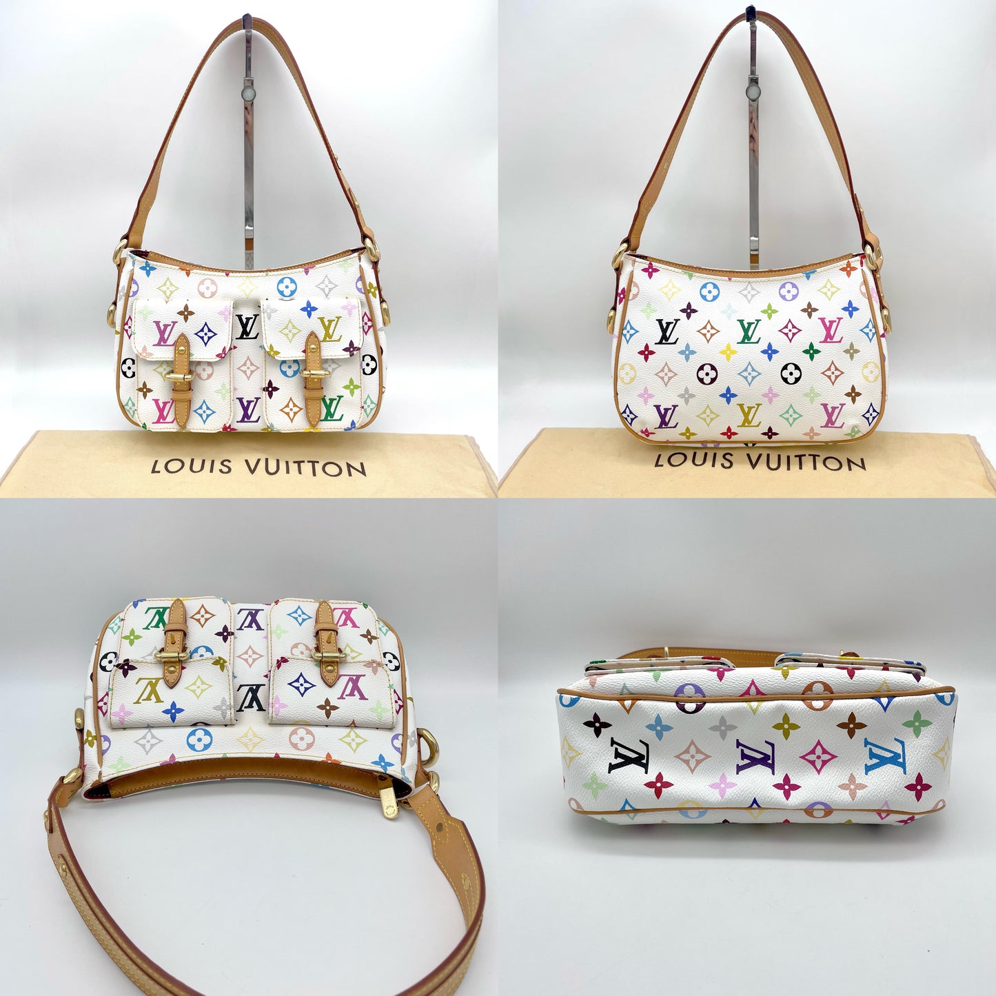 RARE☆☆LOUIS VUITTON Monogram Multicolor Lodge PM M40053 White