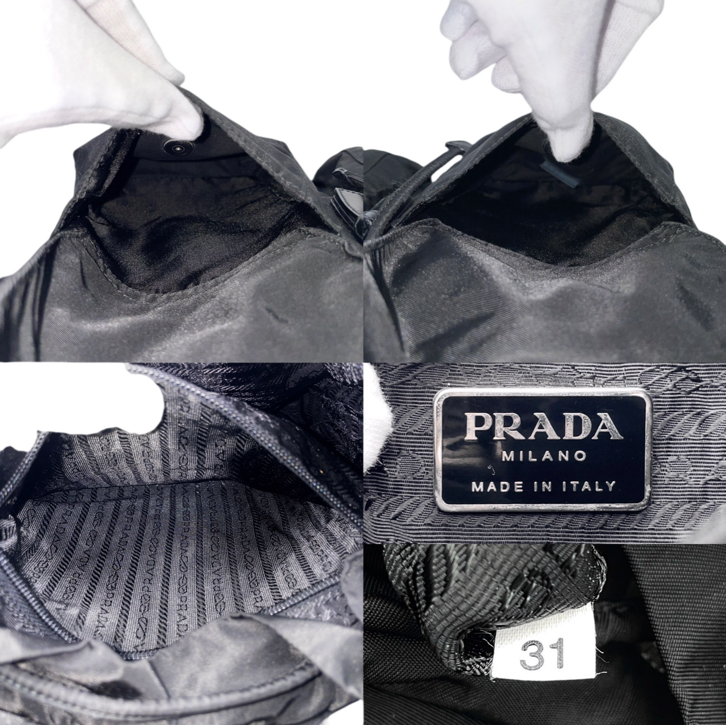 PRADA Triangle Logo Nylon Rucksack MM