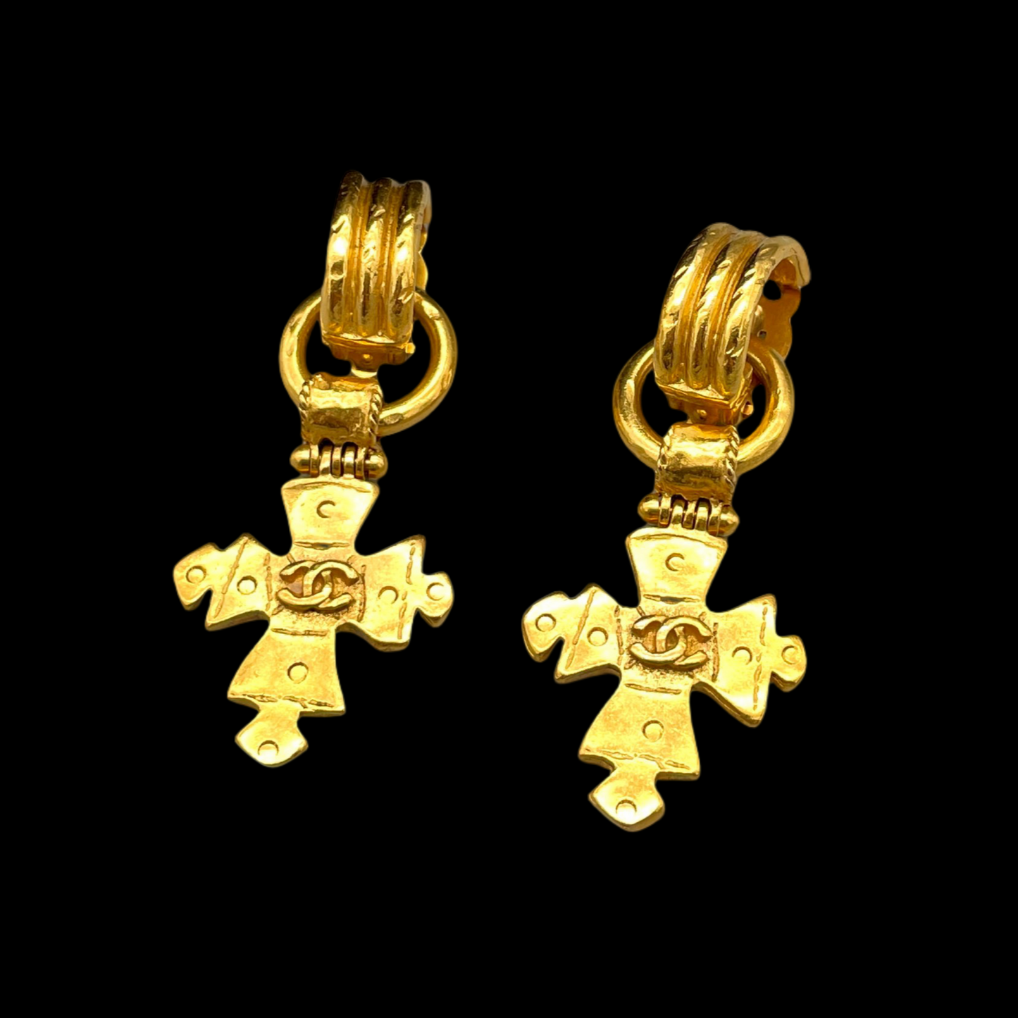 CHANEL Coco Mark Cross Earrings 94P