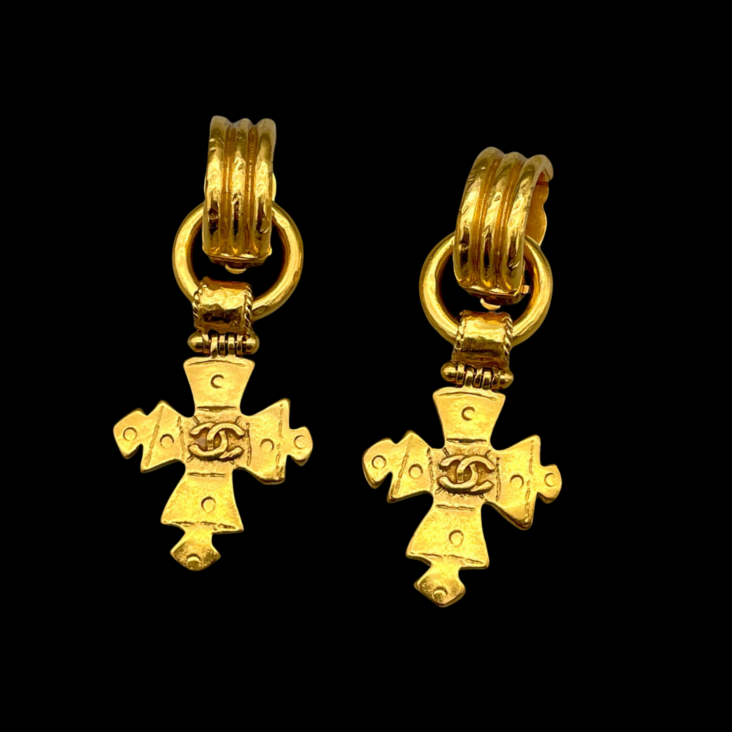 CHANEL Coco Mark Cross Earrings 94P