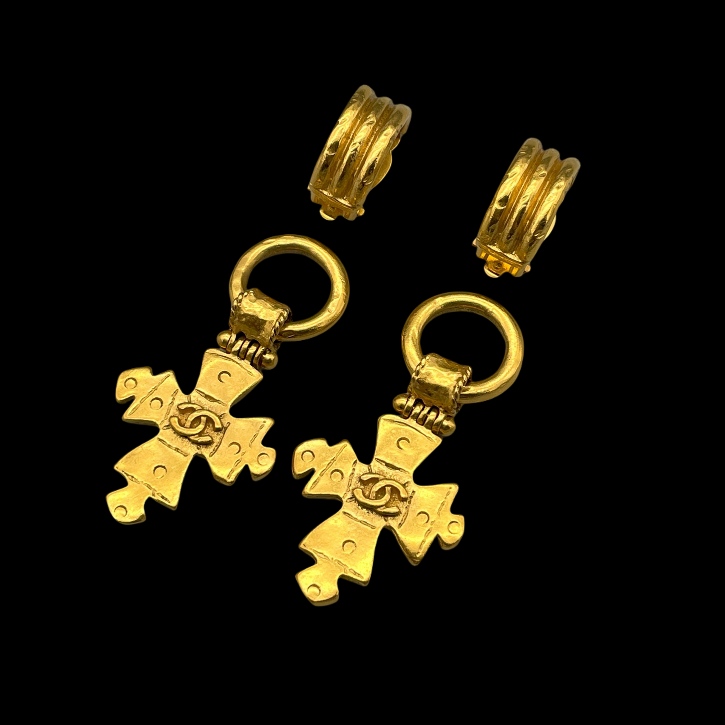 CHANEL Coco Mark Cross Earrings 94P