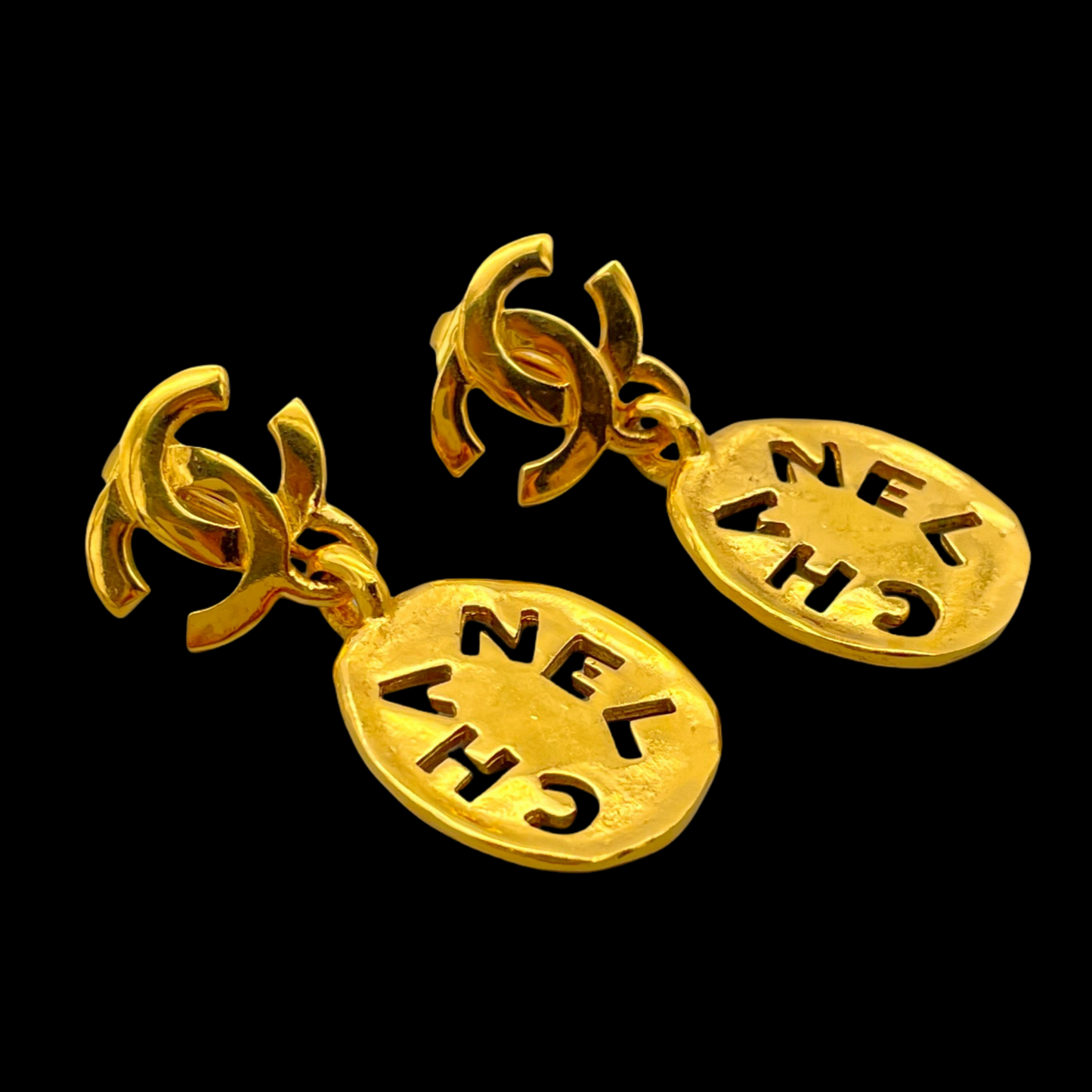 CHANEL Coco 马克吊坠耳环/金