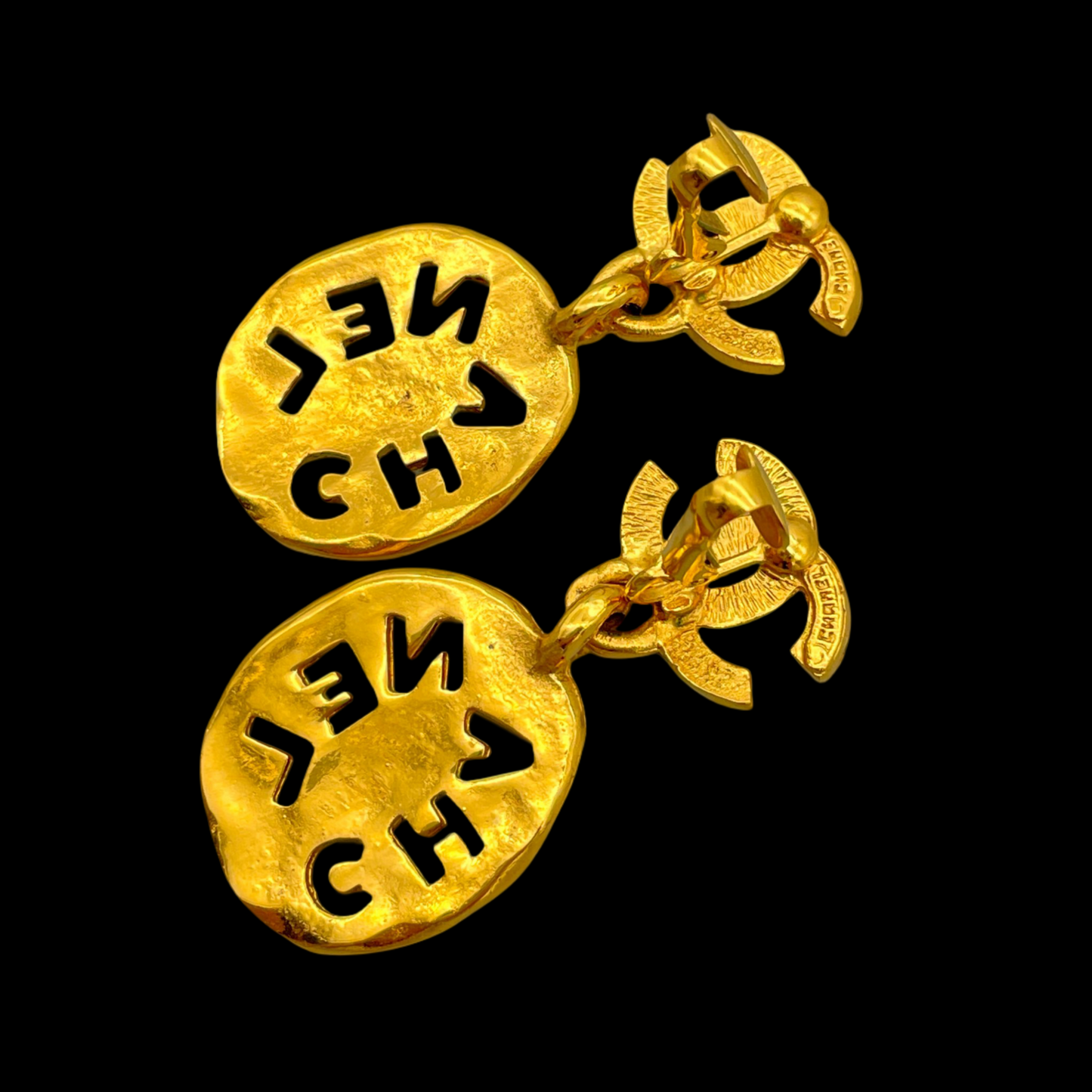 CHANEL Coco 马克吊坠耳环/金