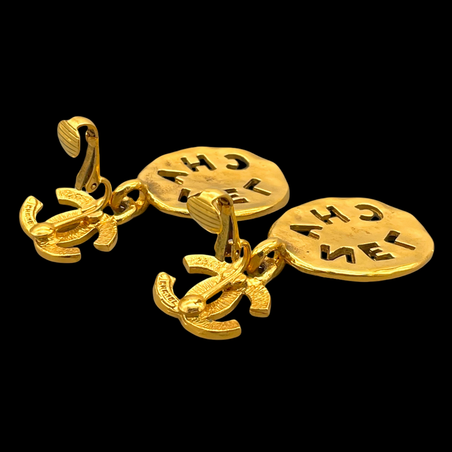 CHANEL Coco 马克吊坠耳环/金