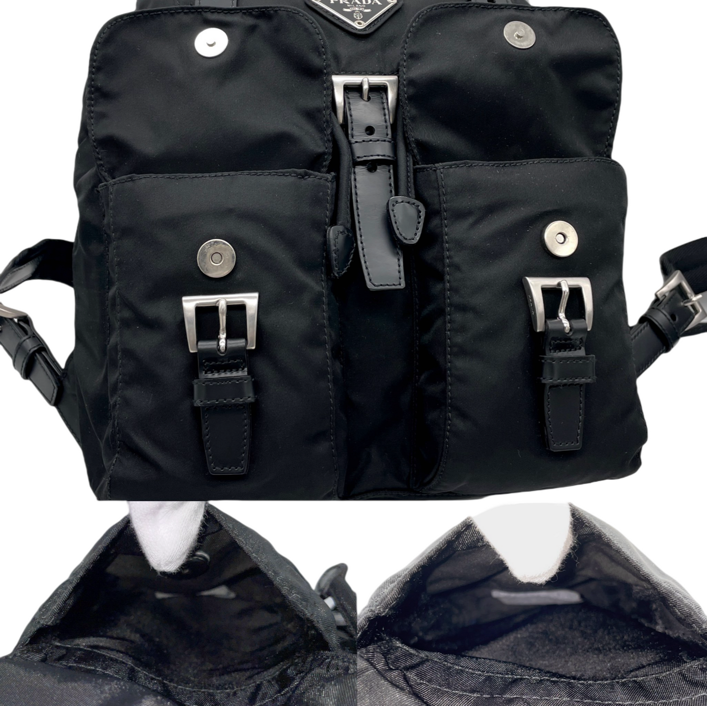 PRADA Triangle Logo Backpack PM