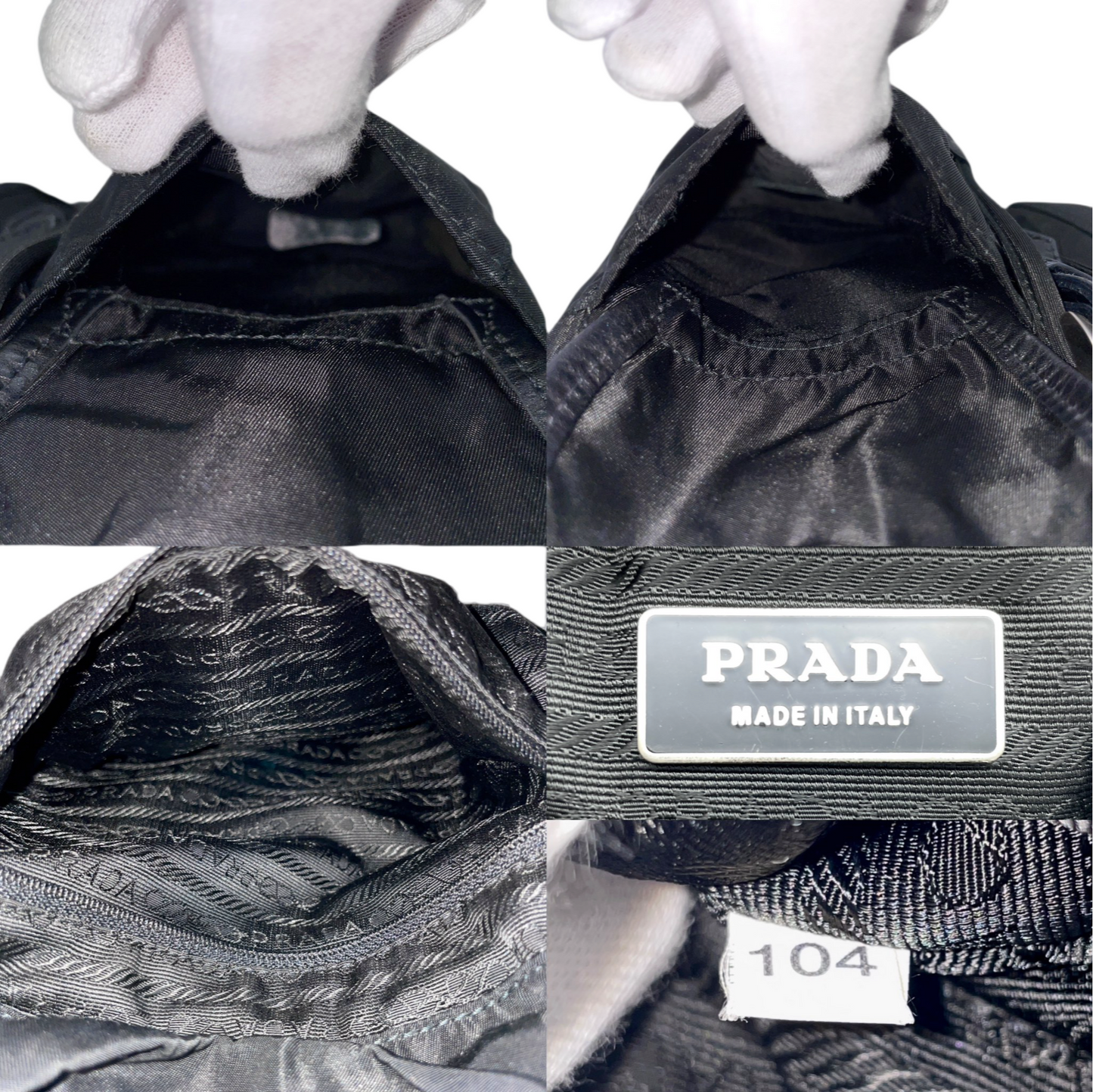 AUTH Pre-owned PRADA Nylon Luc GM Black